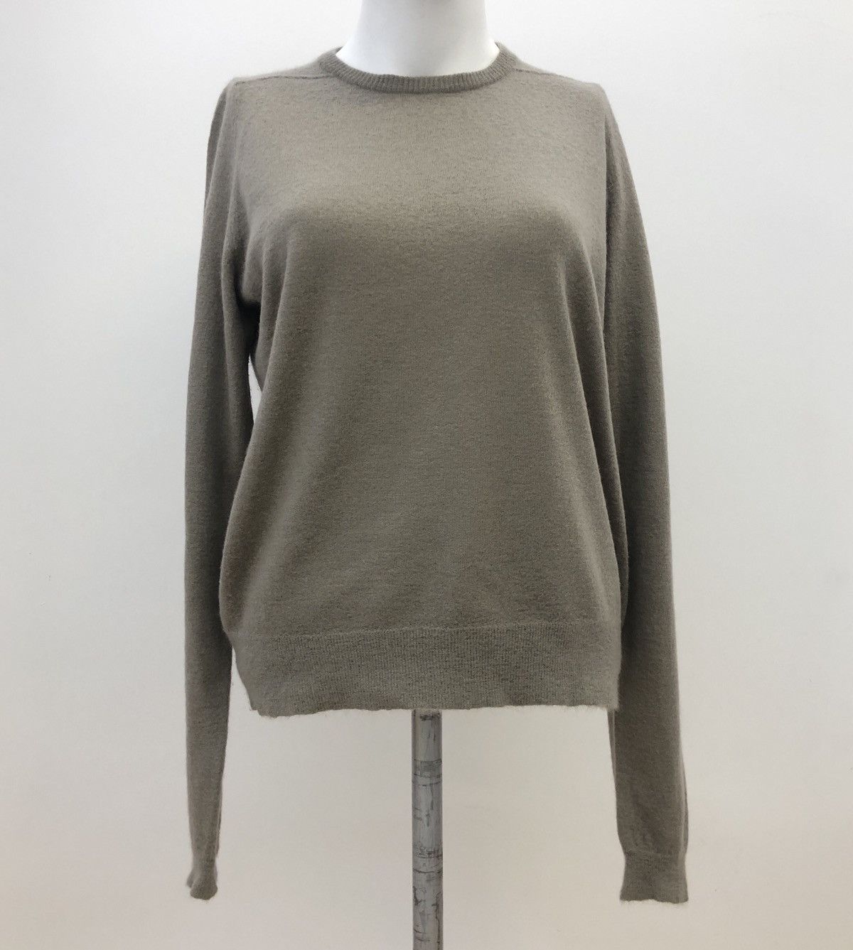 image of Rick Owens Mock Neck Womens Pullover Solid Cashmere M6 8 in Brown (Size Medium)