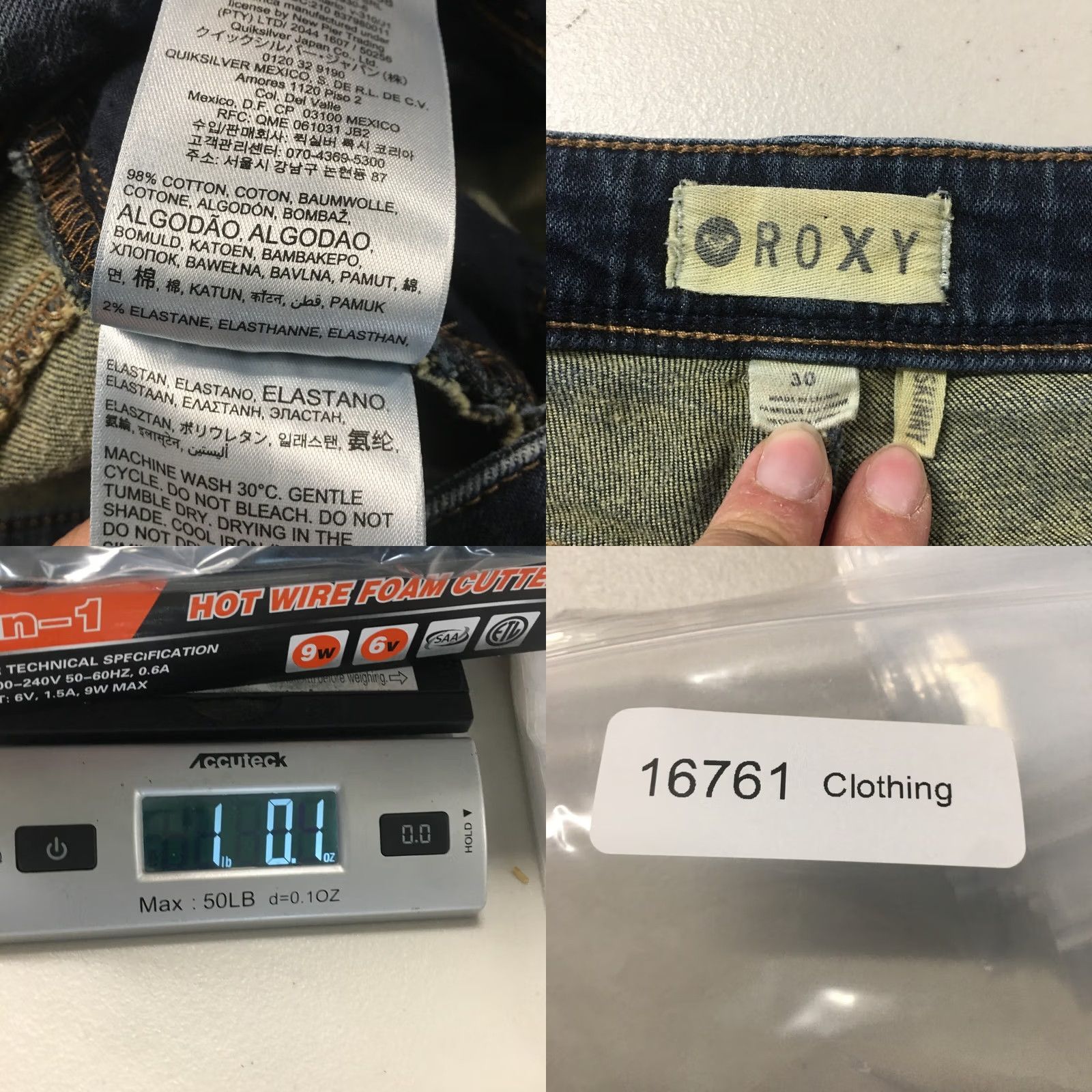 Vintage Roxy Skinny Jeans Womens 30 Blue Dark Wash Low Rise Zip Fly Jeans Size 30" / US 8 / IT 44 - 9 Thumbnail