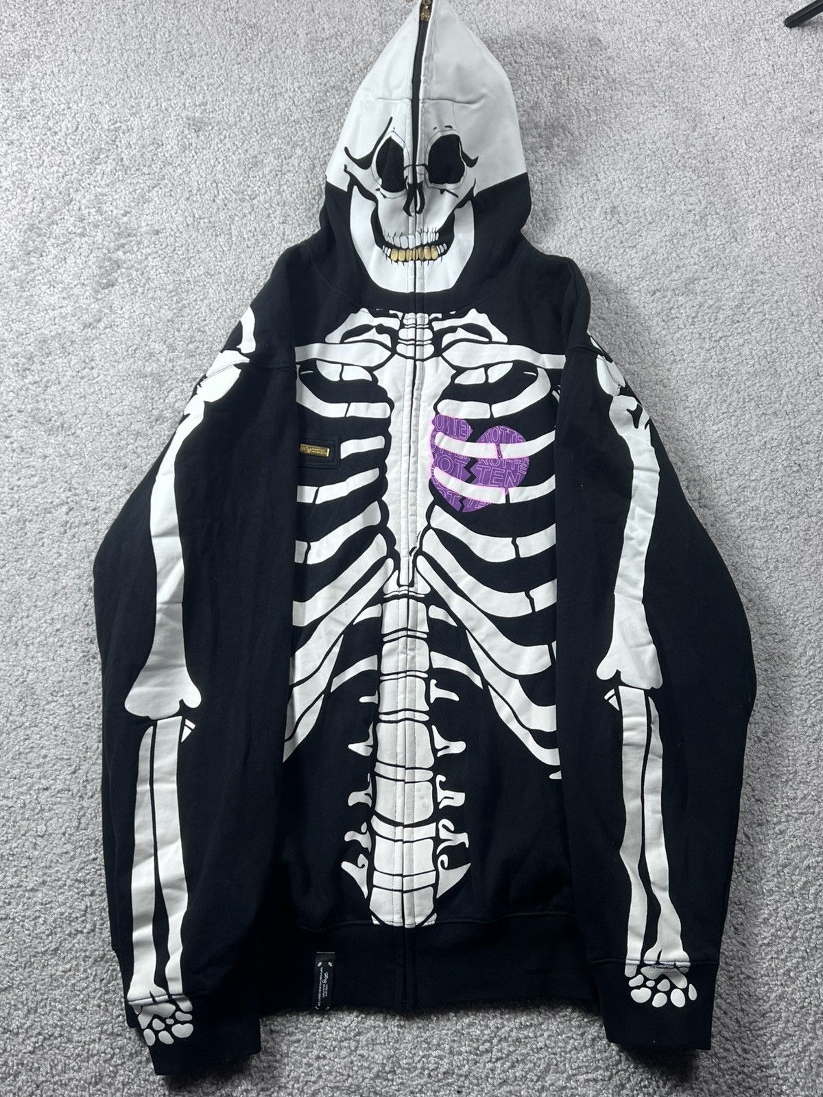 LRG Death Serious Skeleton Full Zip Hoodie Size XXL