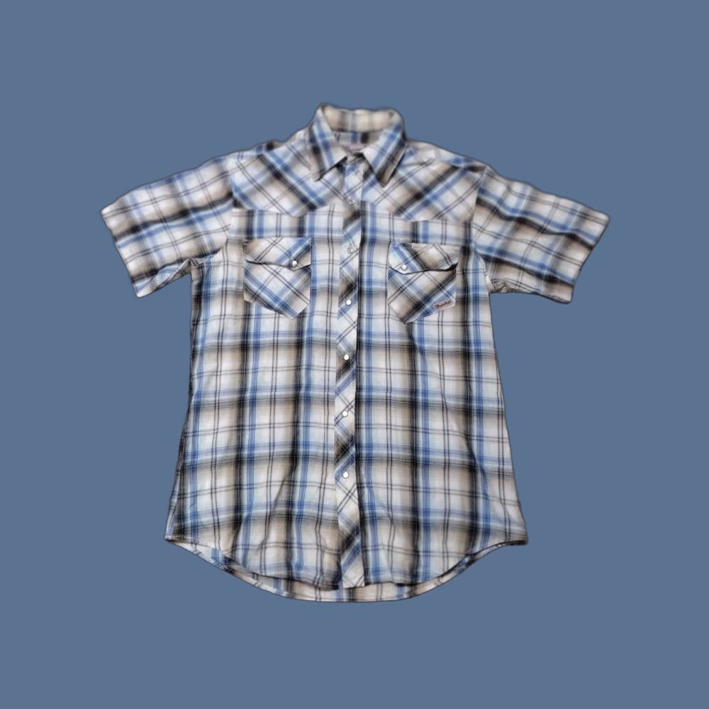 Wrangler VINTAGE Wrangler Wrancher Western Shirt M Pearl Snap Plaid Long Sleeve Flannel Size US M / EU 48-50 / 2 - 1 Thumbnail