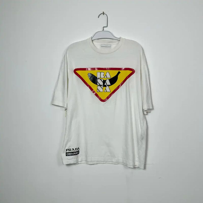 Prada Prada White Cotton Men's T-Shirt with Graphic Size US S / EU 44-46 / 1 - 1 Thumbnail