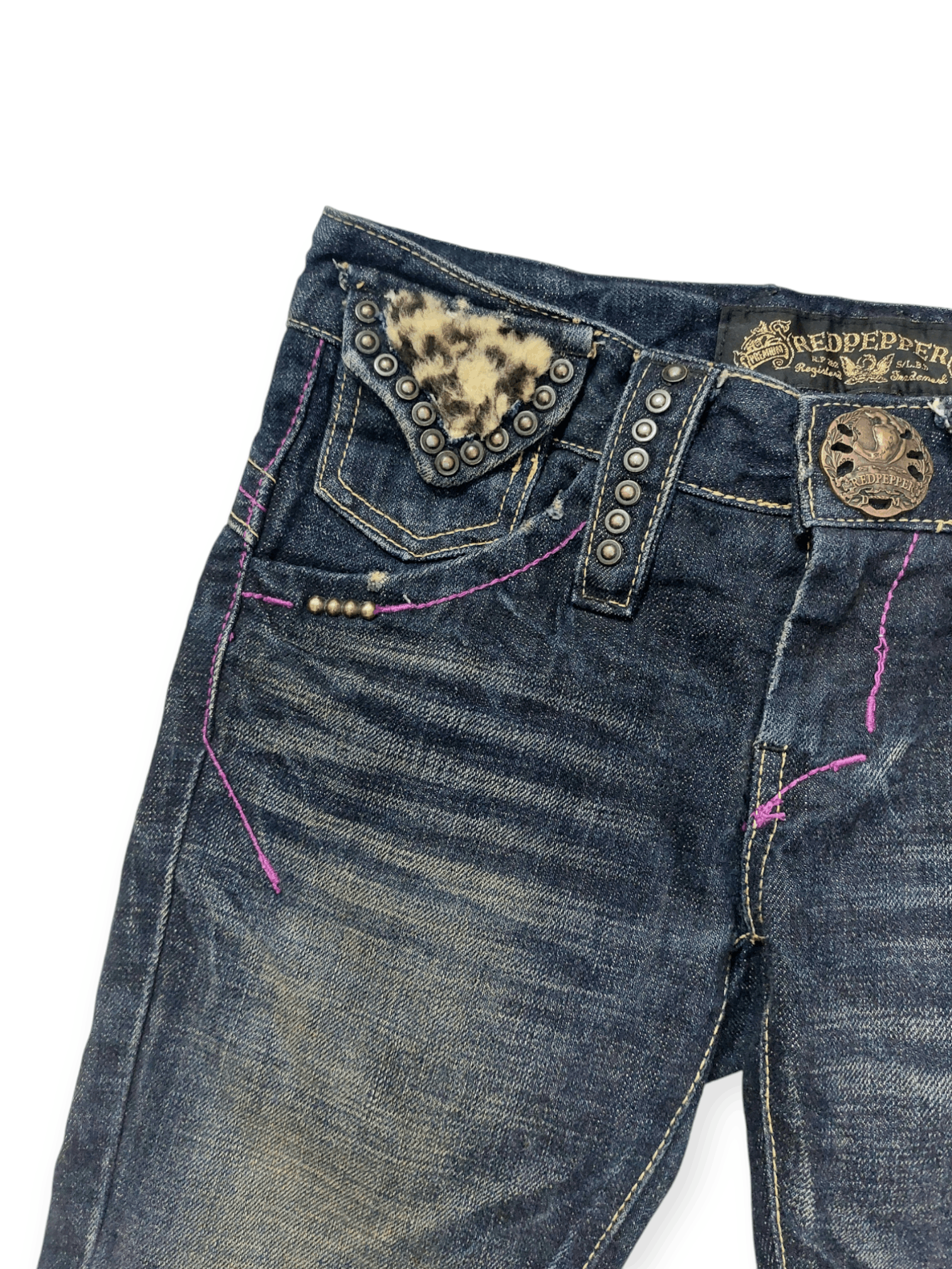 If Six Was Nine 🔥Red Peppers Flare Studded Fax Fur JAPAN Market Size 26" / US 2 / IT 38 - 5 Thumbnail