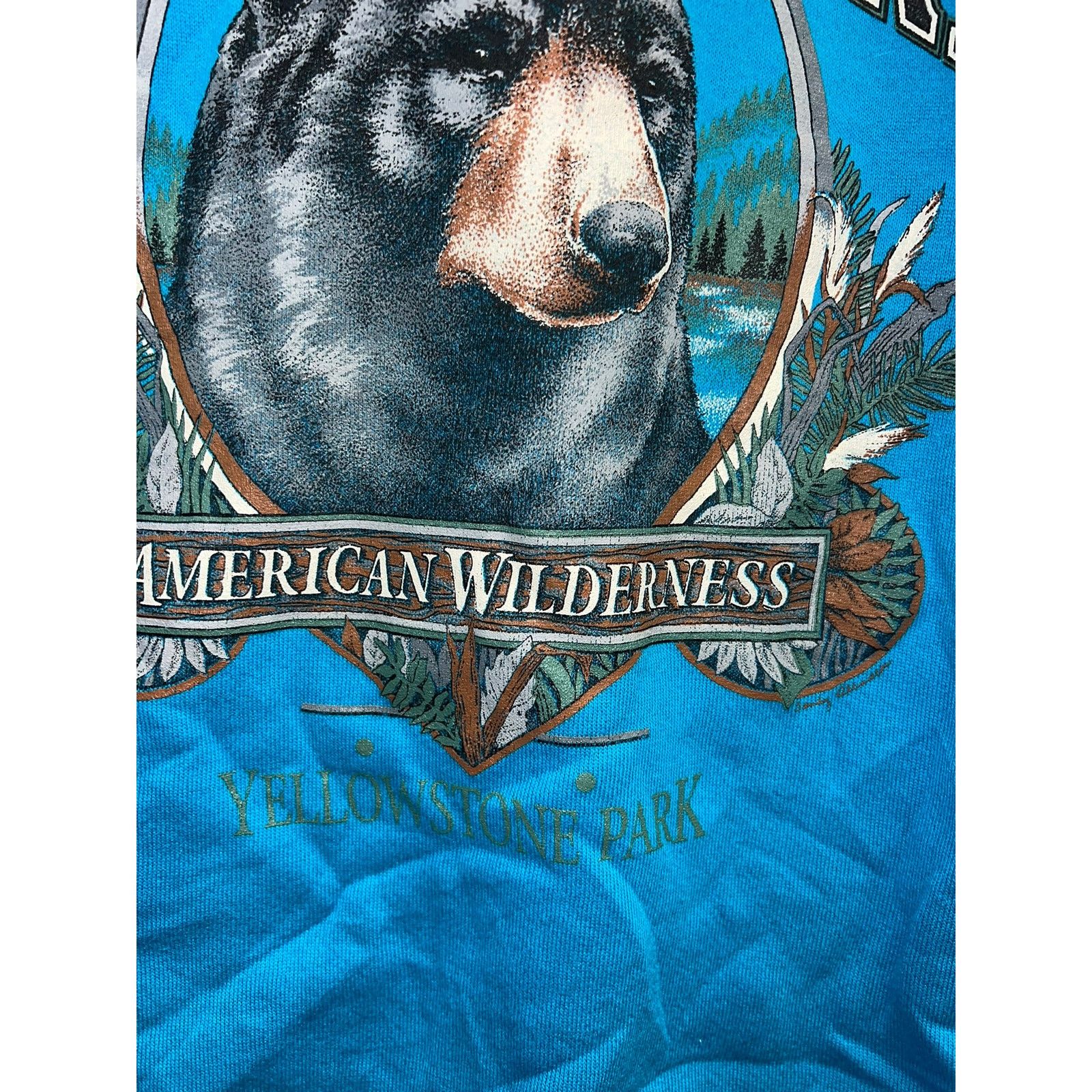 Jerzees Vintage Bear Sweatshirt Yellowstone Park Animal crewneck L Size US L / EU 52-54 / 3 - 4 Thumbnail