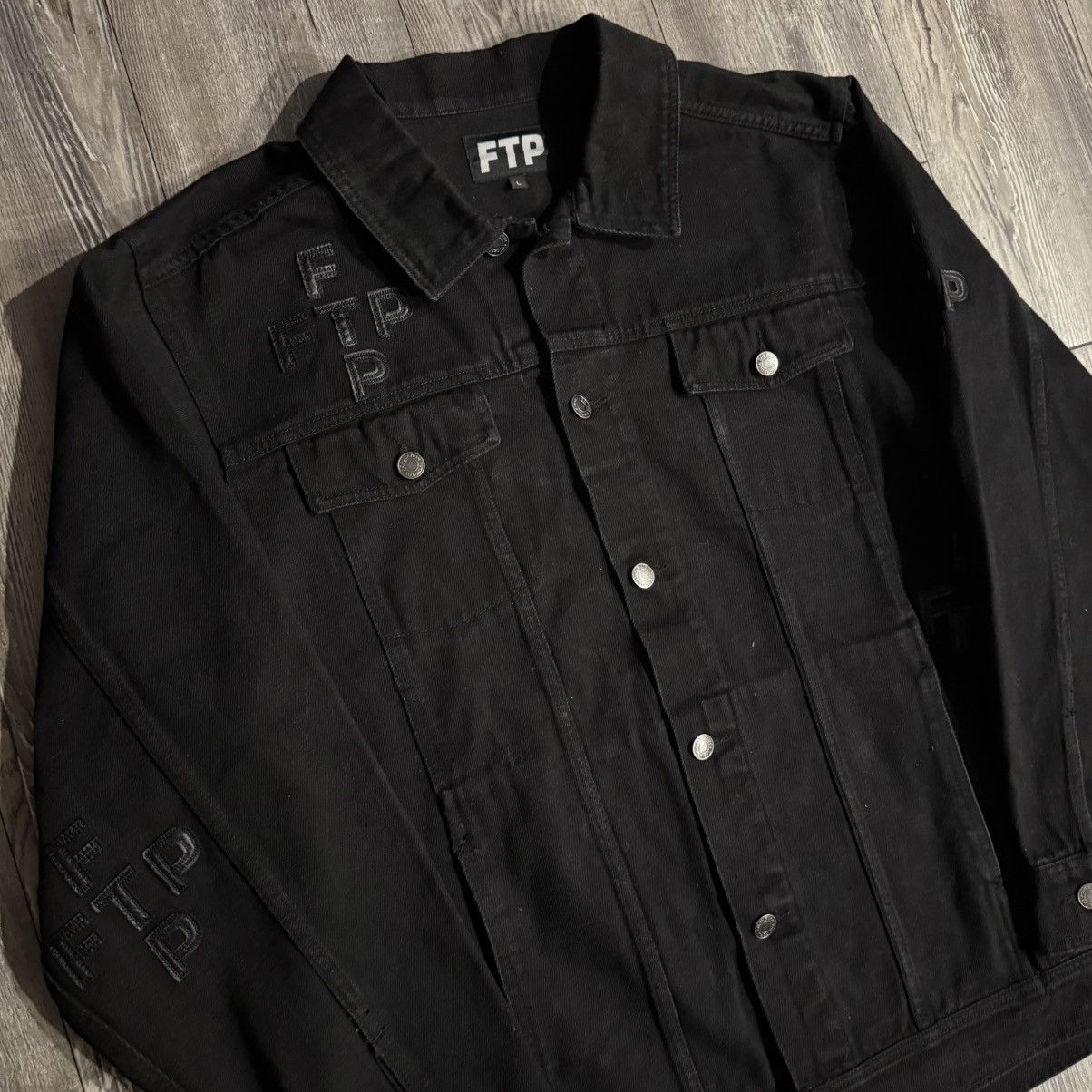 Fuck The Population FTP Cross Logo Denim Trucker Jacket Size US L / EU 52-54 / 3 - 2 Thumbnail