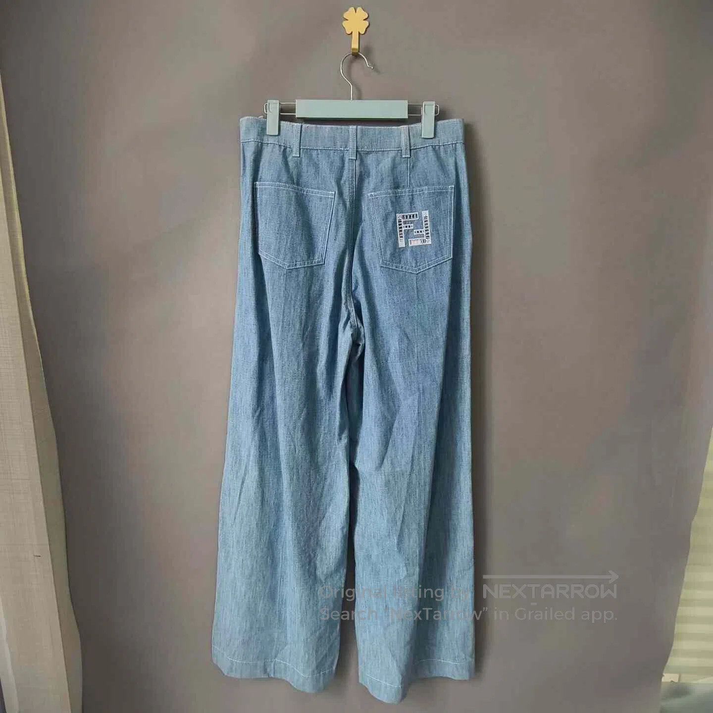 Fendi FENDI Double F Lightweight Wide-Leg Jeans| Size 39" - 2 Thumbnail