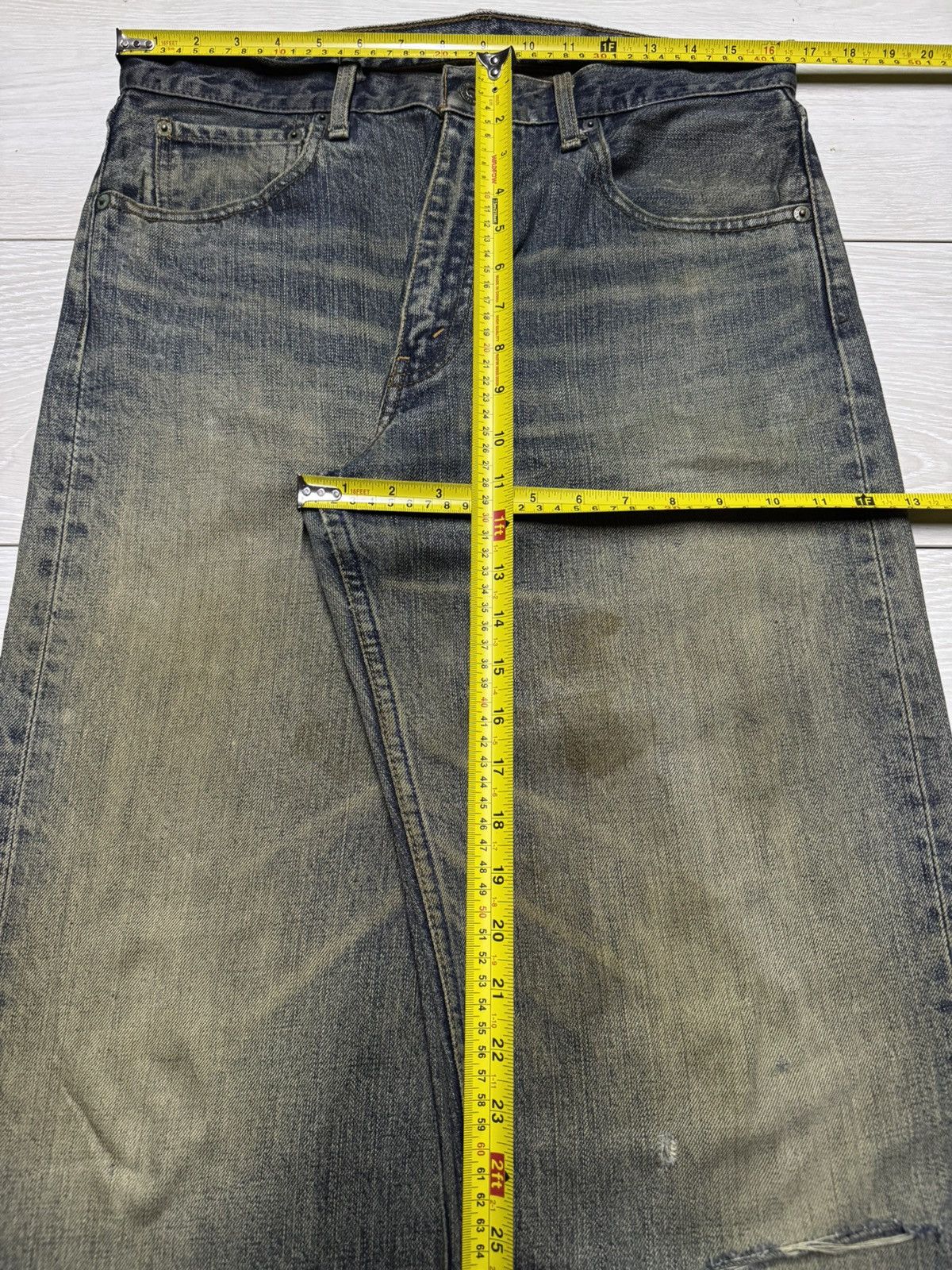 Levi's Vintage Levis 503 Mud Wash Distressed Baggy Jeans Size US 33 - 16 Thumbnail