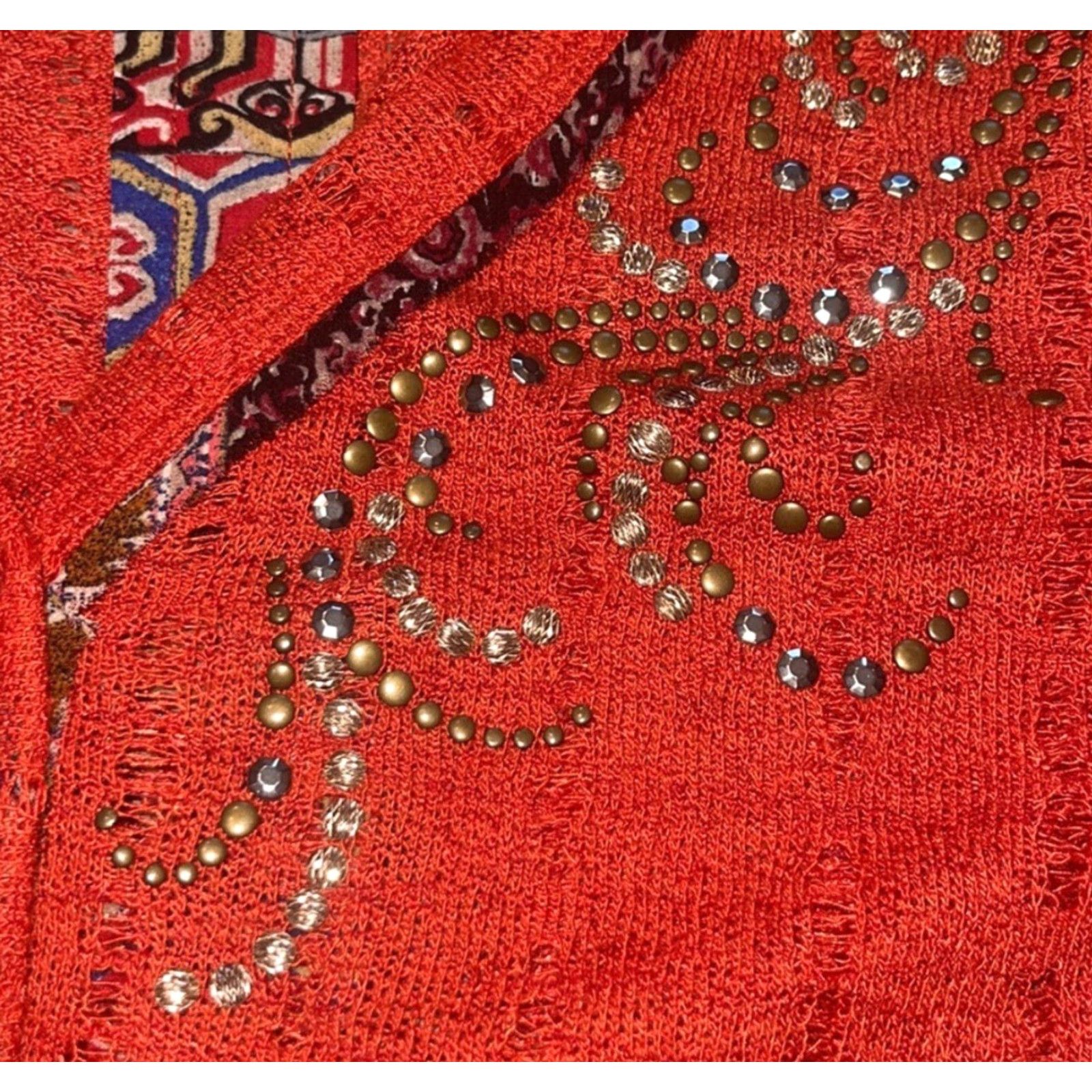 Miss Me Miss Me Embellished Cardigan Shirt Rust XS? NoSizeM Women’s? (Cannot determine size from given) Size M / US 6-8 / IT 42-44 - 7 Thumbnail
