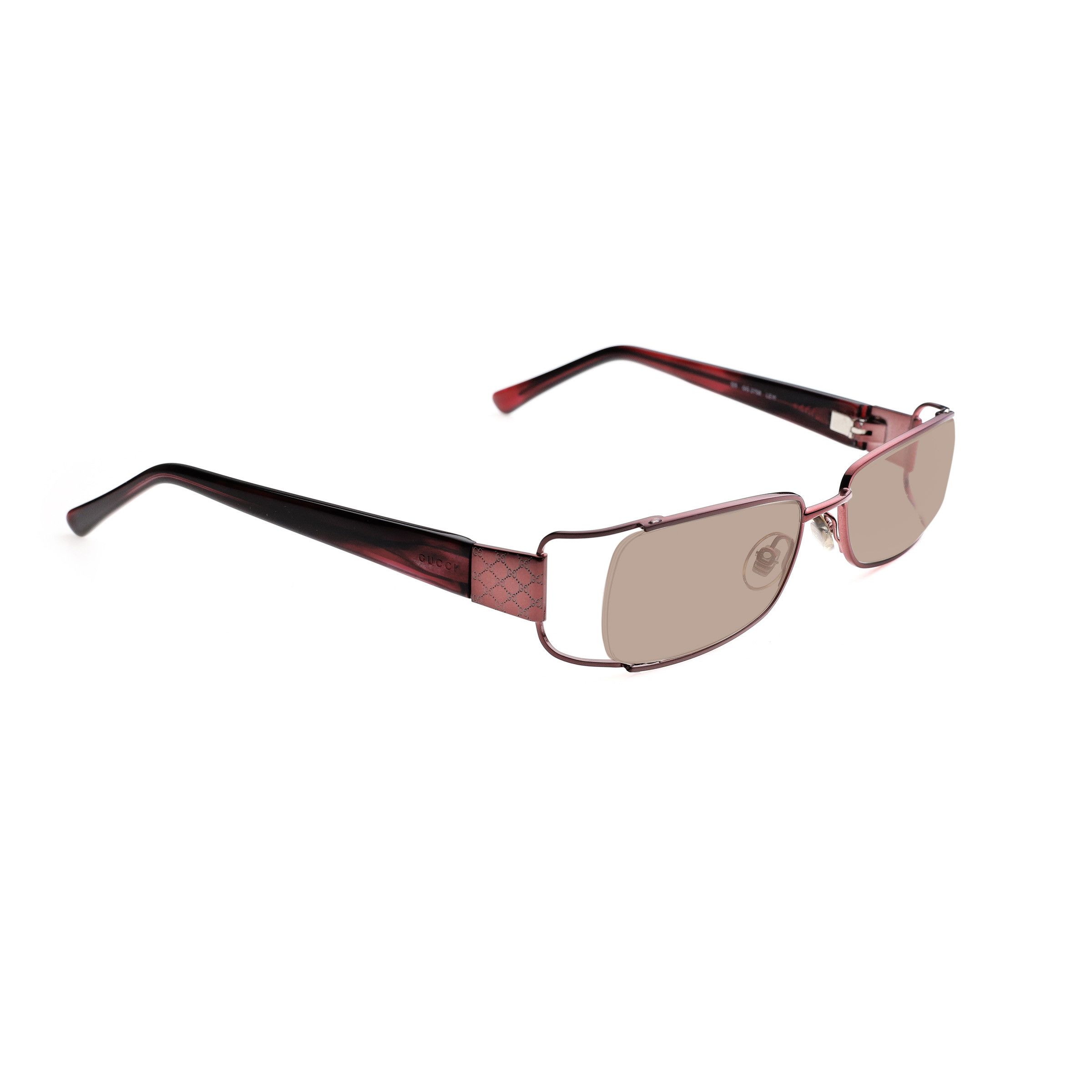 Gucci Gucci '00s Cherry Red Monogram Rectangular Sunglasses Size ONE SIZE - 3 Thumbnail