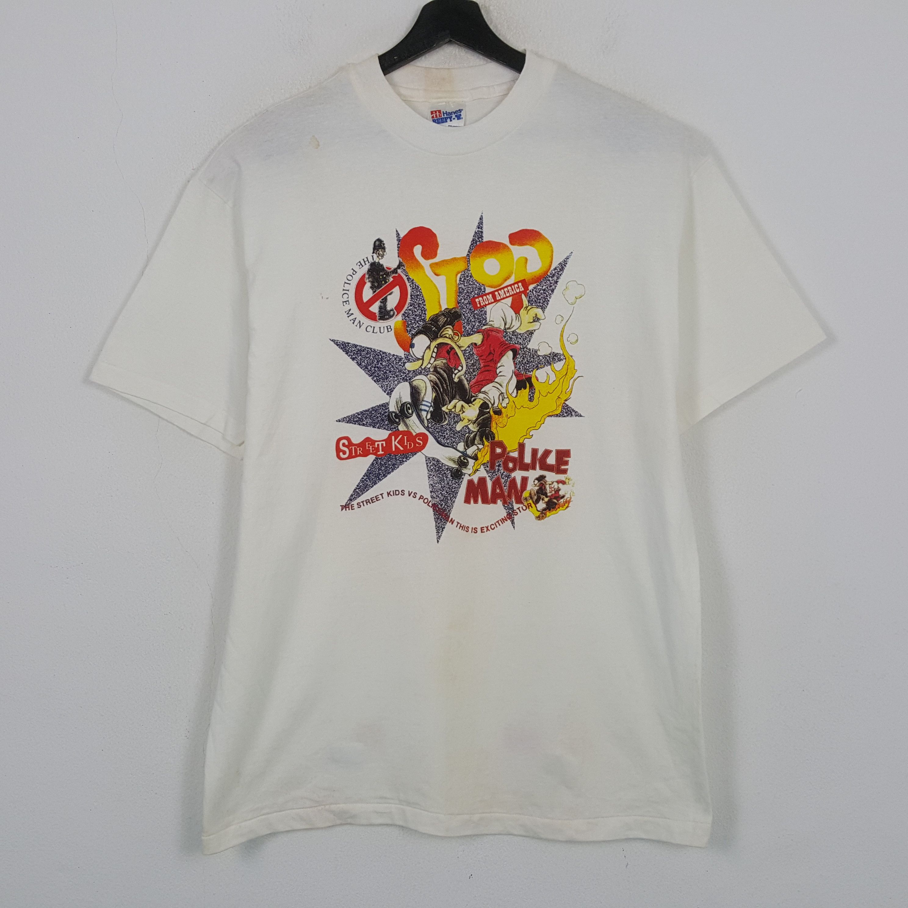 Vintage The Street Kids Police Man Vintage Tshirt RR3 Size US L / EU 52-54 / 3 - 1 Thumbnail
