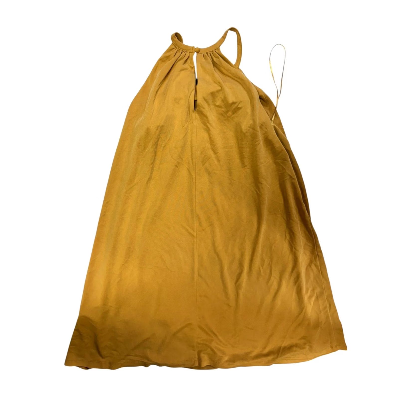 Vintage VINTAGE Sigrid Olsen Women's Mustard Halter Swing Dress M Sleeveless Swing Mustard Casual Summer 90s Mens Womens Size M / US 6-8 / IT 42-44 - 4 Thumbnail