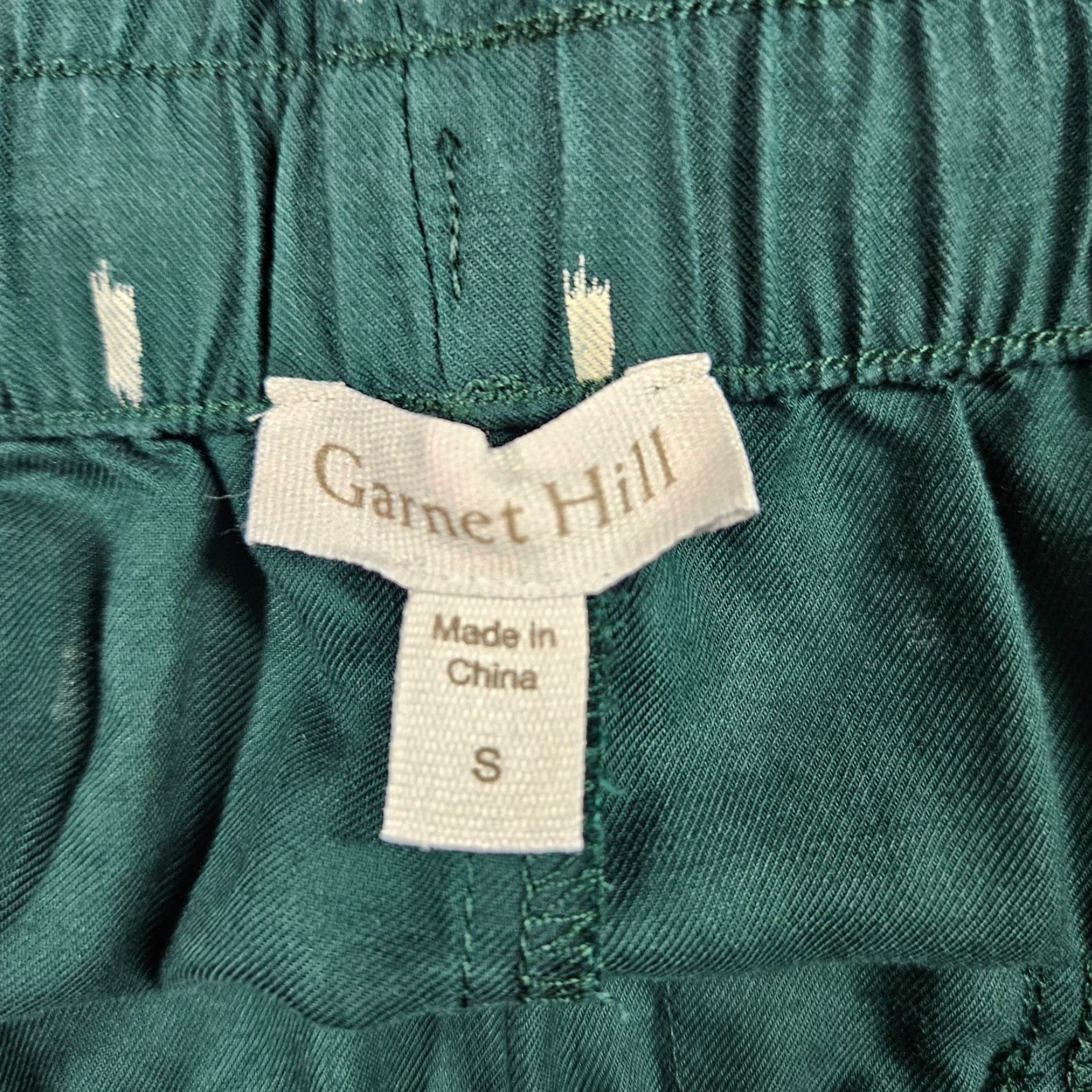 Vintage Garnet Hill Pants Womens Small Green Cropped Tencel Linen Drawstring Size 32" / US 10 / IT 46 - 7 Thumbnail