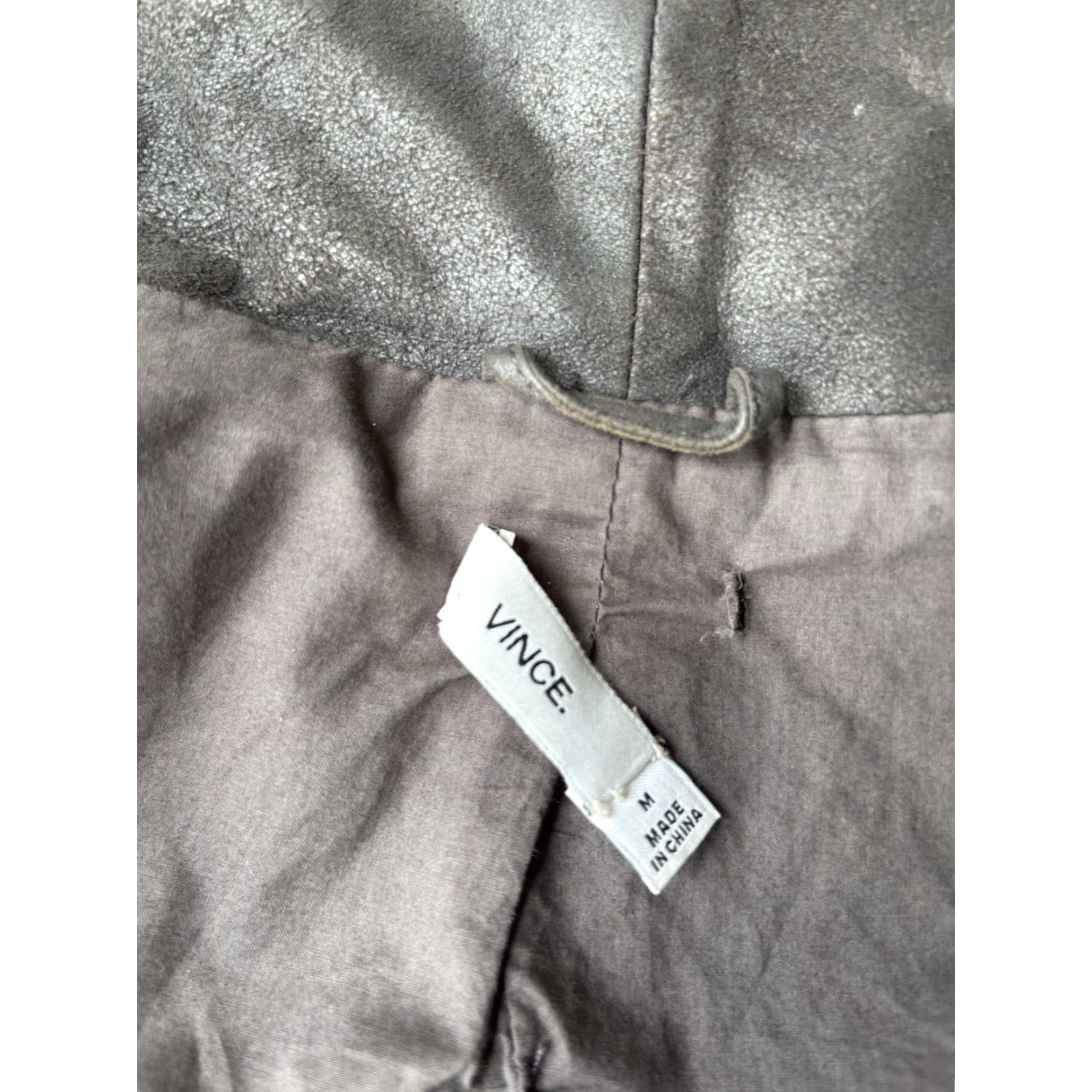 Vince Vince Side Full Zip Goat Suede Leather Motorcycle Jacket Women's Medium Brown Black? Size M / US 6-8 / IT 42-44 - 2 Thumbnail