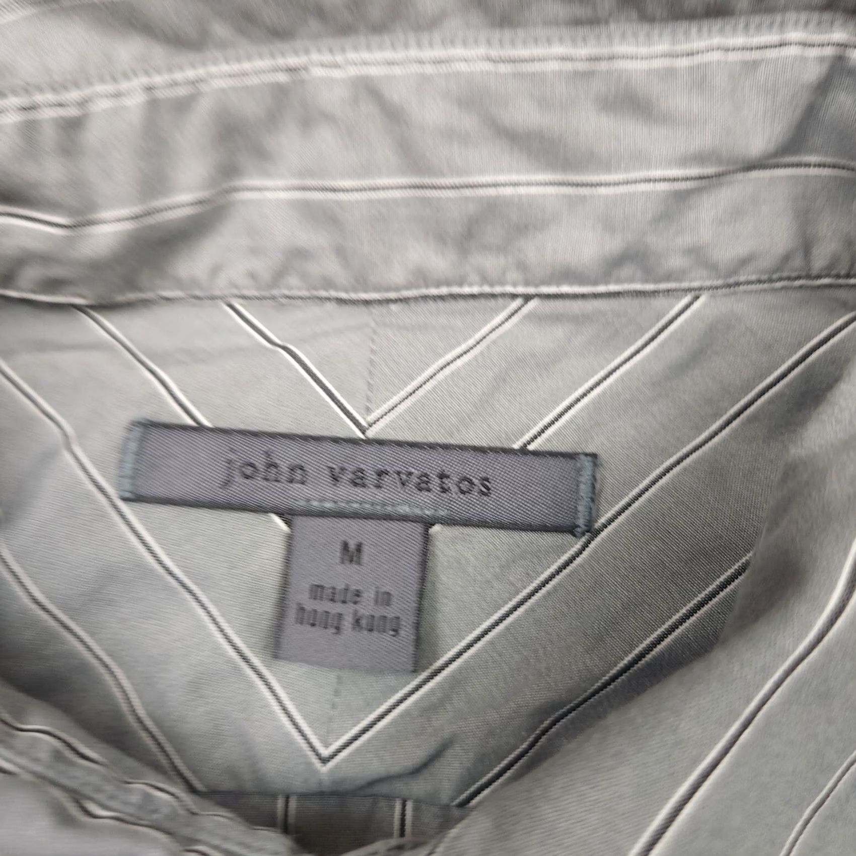 John Varvatos John Varvatos Shirt Mens Medium Gray Striped Long Sleeve Pocket Button Up Casual Size US M / EU 48-50 / 2 - 3 Thumbnail