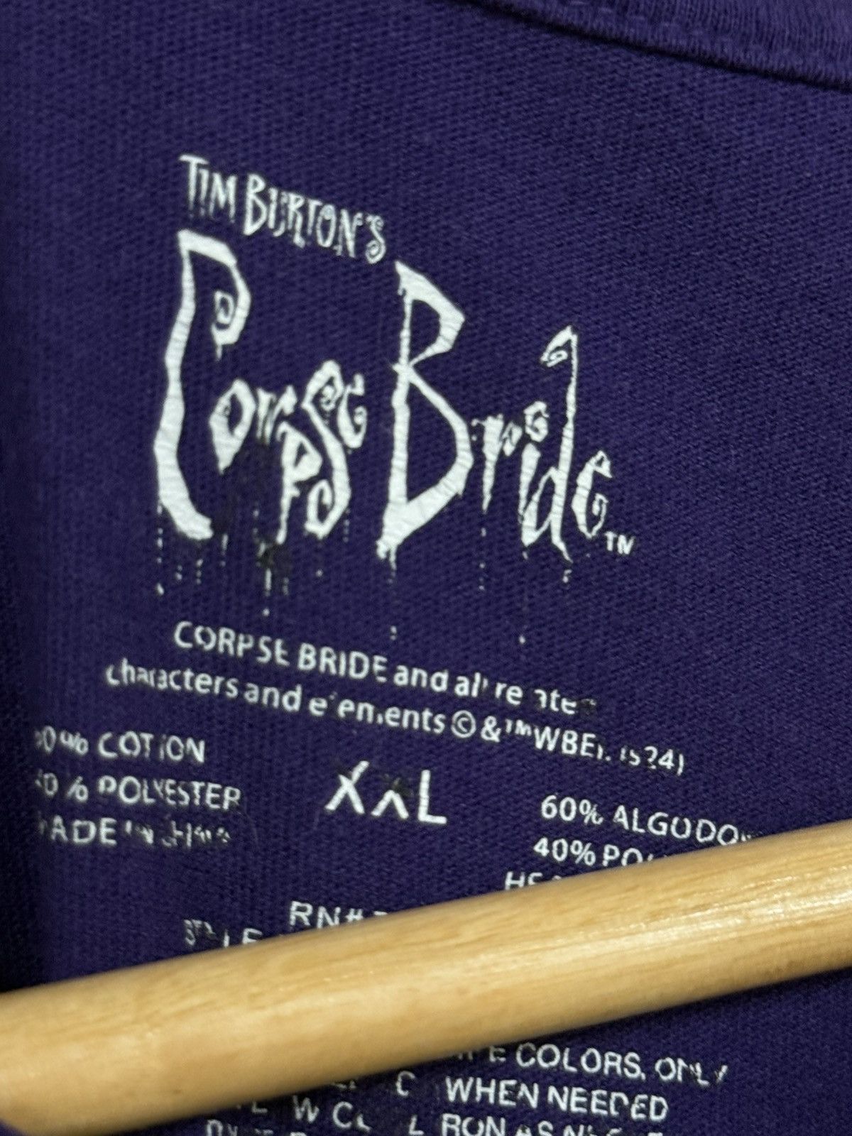 Vintage Corpse Bride Tim Burton Purple Gothic Goth Tee 2XL XXL Size US XXL / EU 58 / 5 - 3 Thumbnail