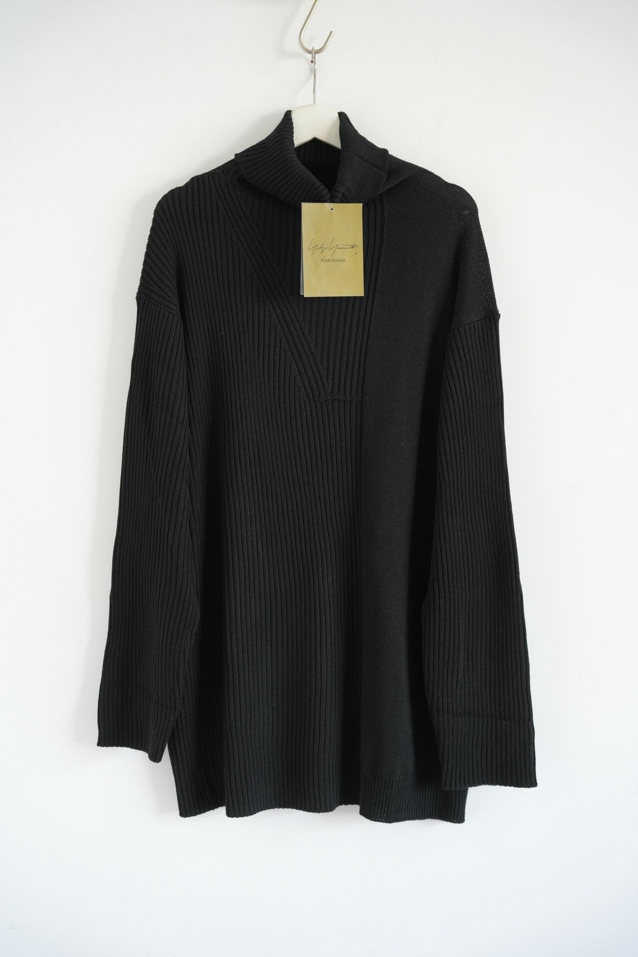 yohji yamamoto black high-neck sweater