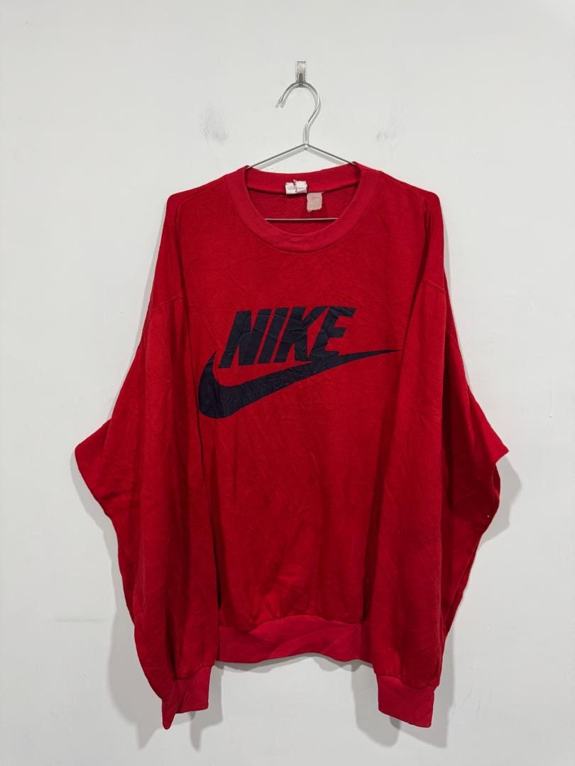 Nike × Vintage Vintage 90s Nike Big Logo Oversized Sweatshirt Size US XXL / EU 58 / 5 - 1 Thumbnail