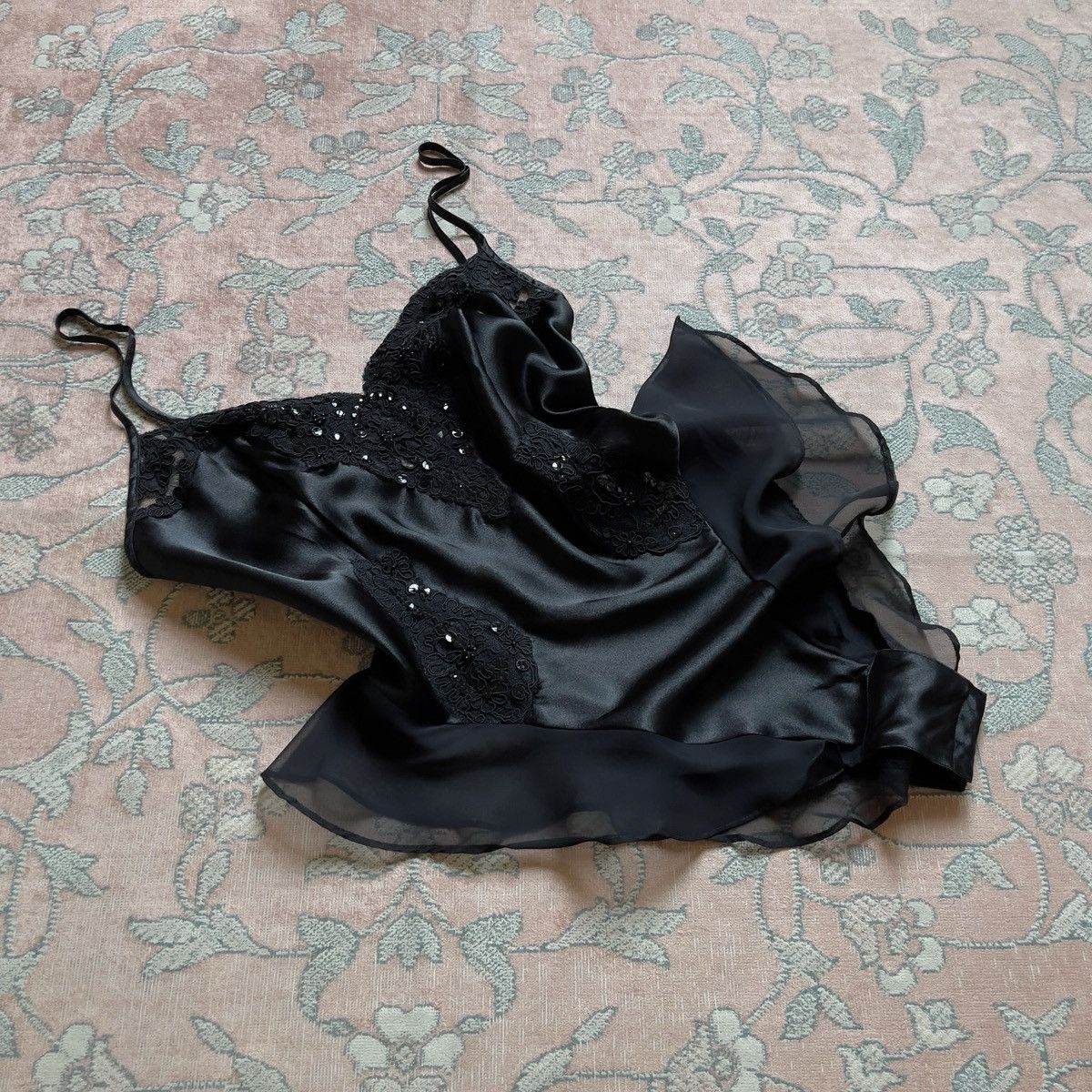 Victoria's Secret Victoria’s Secret 1990s Black Satin Lace Bodysuit (S) Size S / US 4 / IT 40 - 5 Thumbnail
