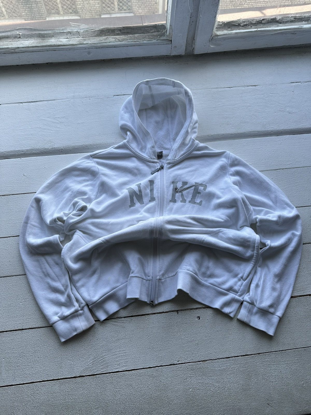 Nike × Vintage 🚨Nike Y2K White BOXY Hoodie RARE Vintage Skategang Drill Size US S / EU 44-46 / 1 - 1 Thumbnail