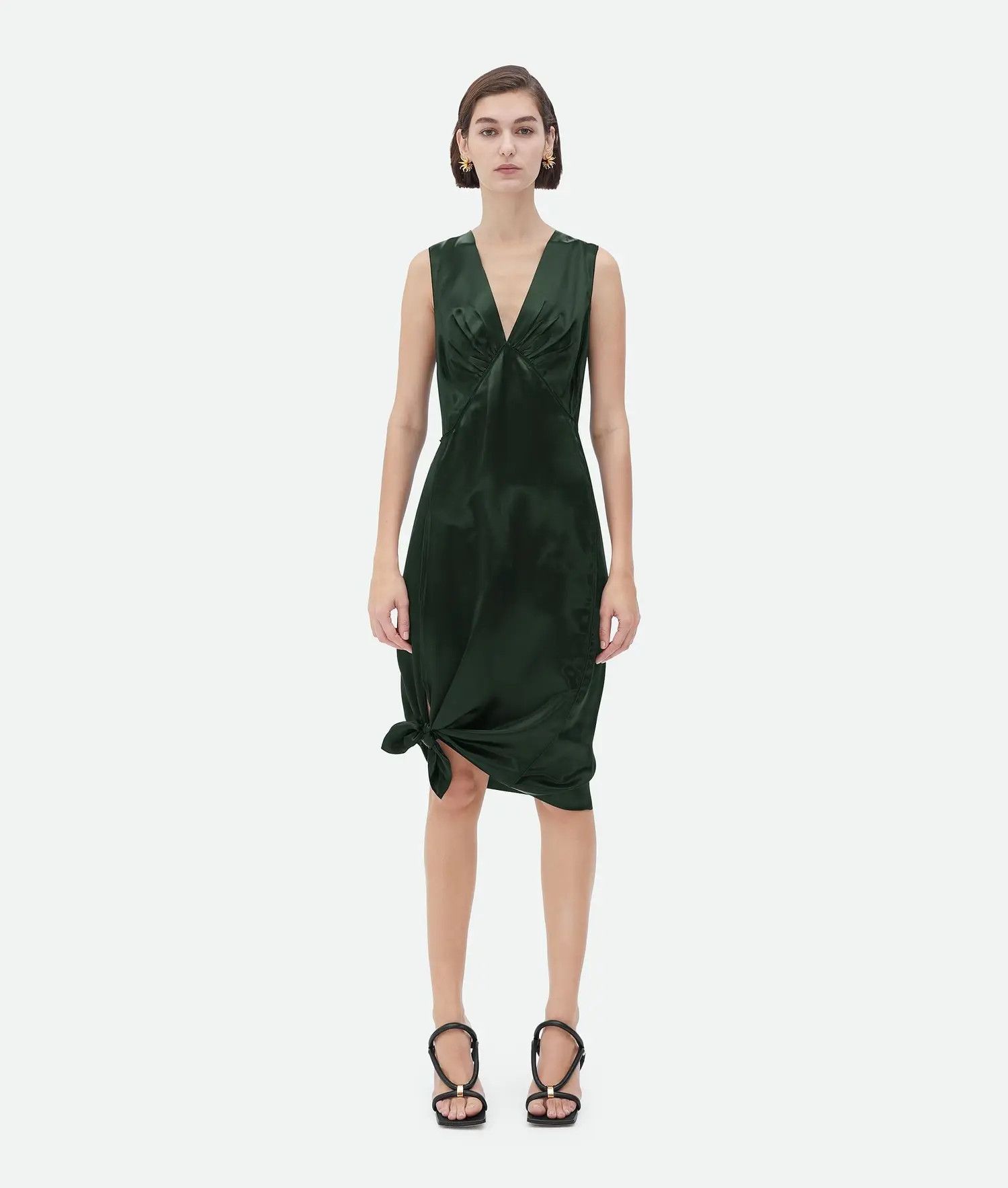 Bottega Veneta o1bcso1str0725 Washed Fluid Shine Viscose Satin Dress Size M / US 6-8 / IT 42-44 - 4 Thumbnail