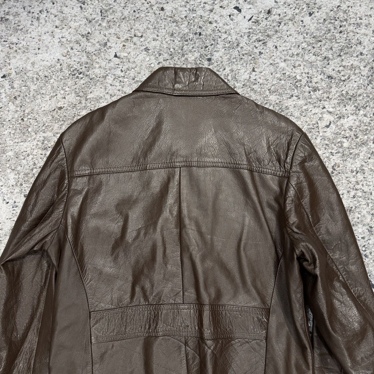 Vintage 70s Claybrooke Cowhide Brown Leather Mod Style Jacket Size US L / EU 52-54 / 3 - 9 Thumbnail