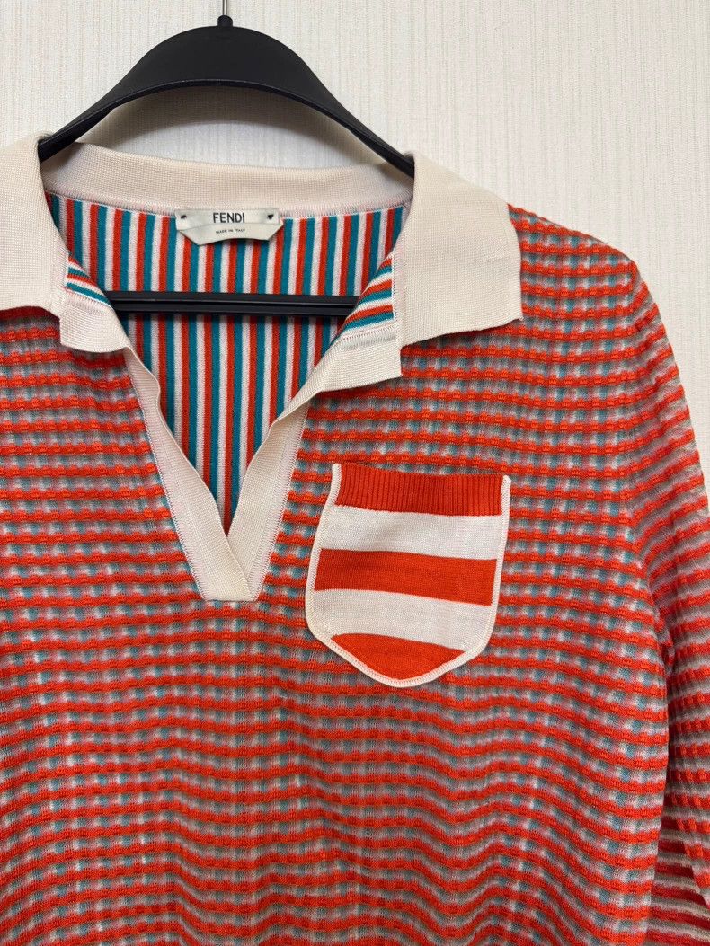 Fendi Fendi Orange striped color matching Size US XXS / EU 40 - 5 Thumbnail