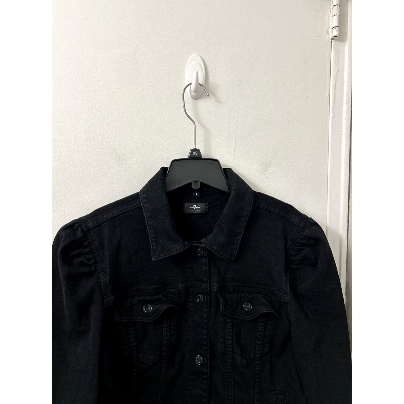 7 For All Mankind 7 For All Mankind Denim Jacket Womens L Black Pockets Logo Long Sleeve Vintage No Size L / US 10 / IT 46 - 2 Thumbnail