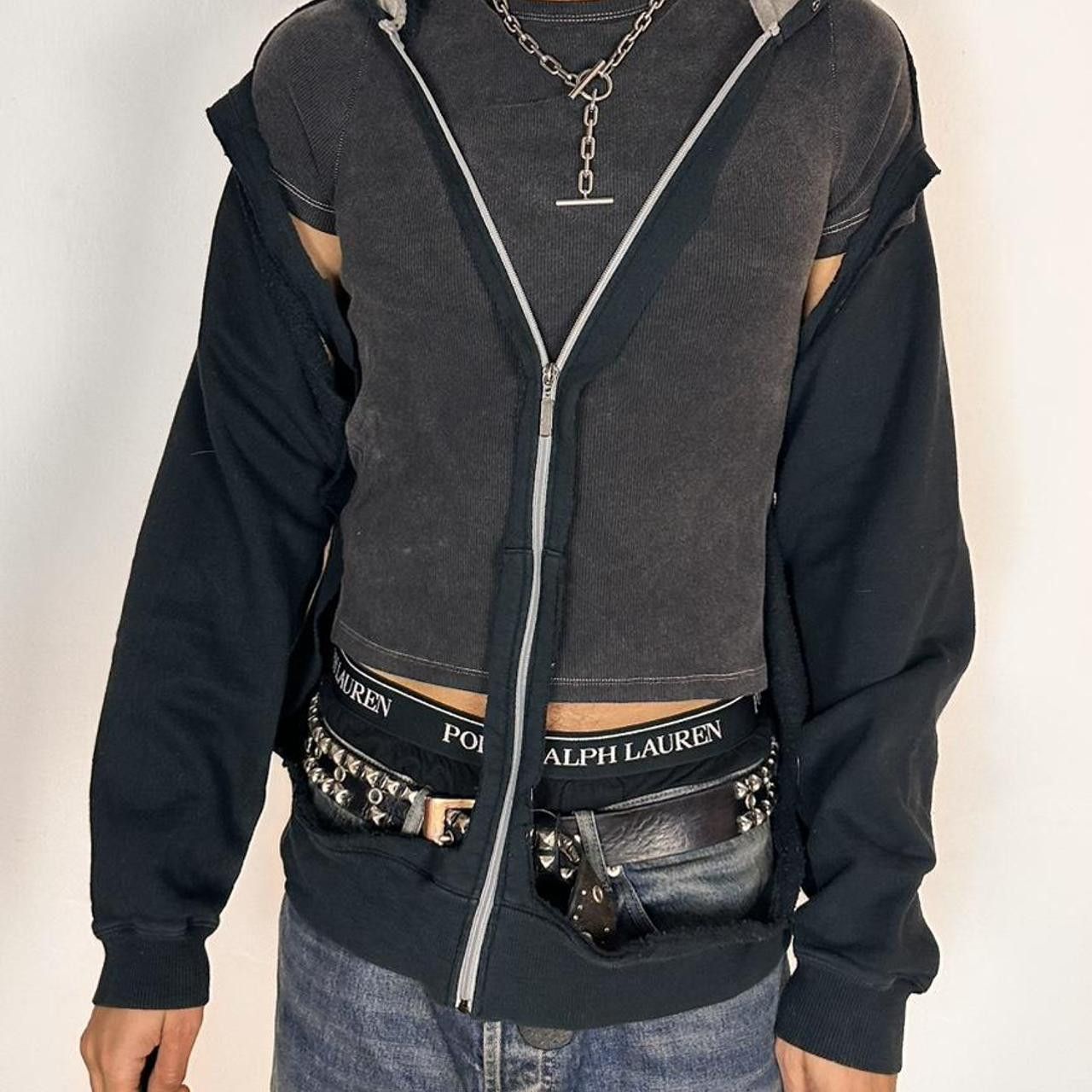 Other ASTROBOI* Champion Deconstructed Black Zip Up Hoodie _ XL Size US XL / EU 56 / 4 - 2 Thumbnail