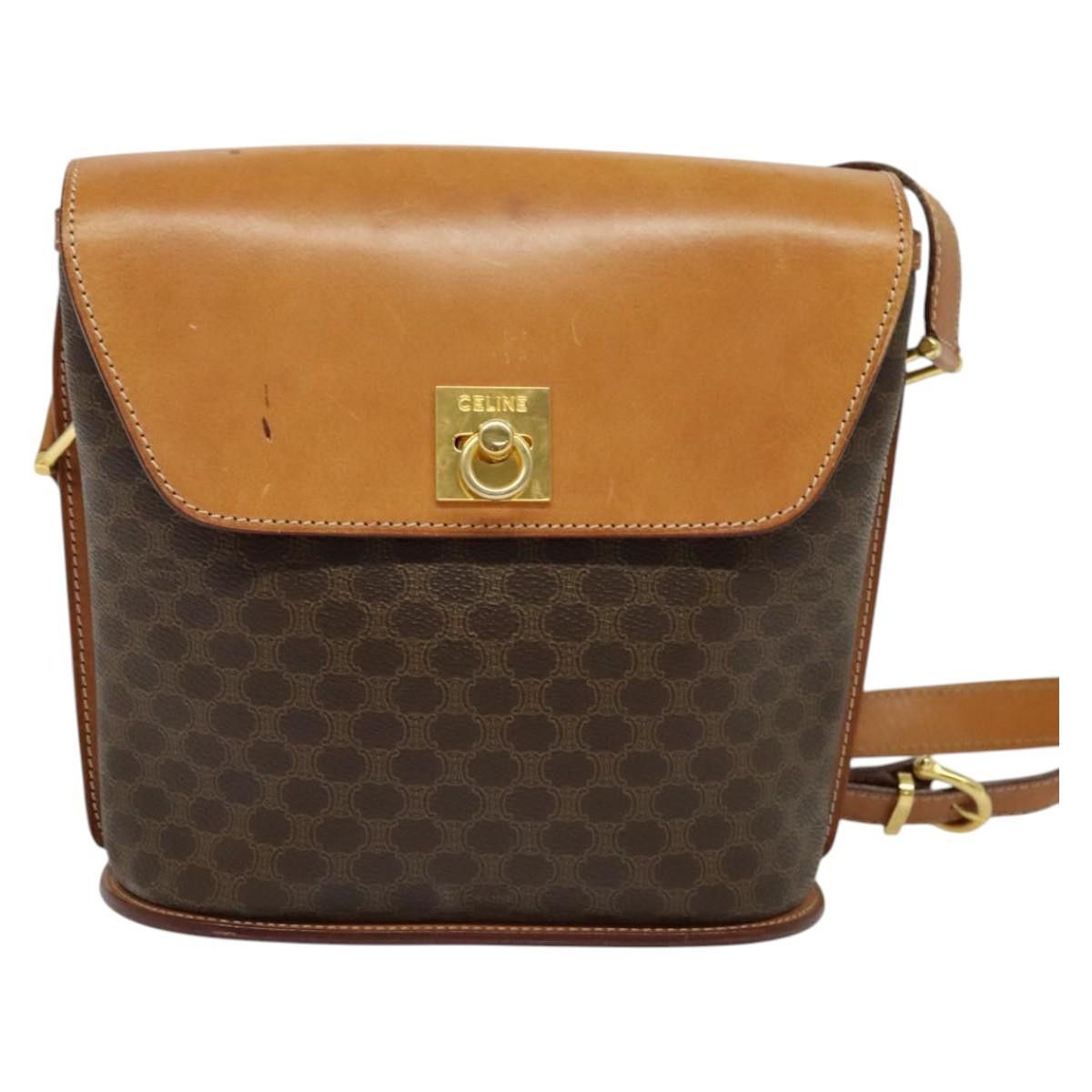 Celine CELINE Macadam Canvas Shoulder Bag Pvc Leather Brown Gold Size ONE SIZE - 2 Thumbnail