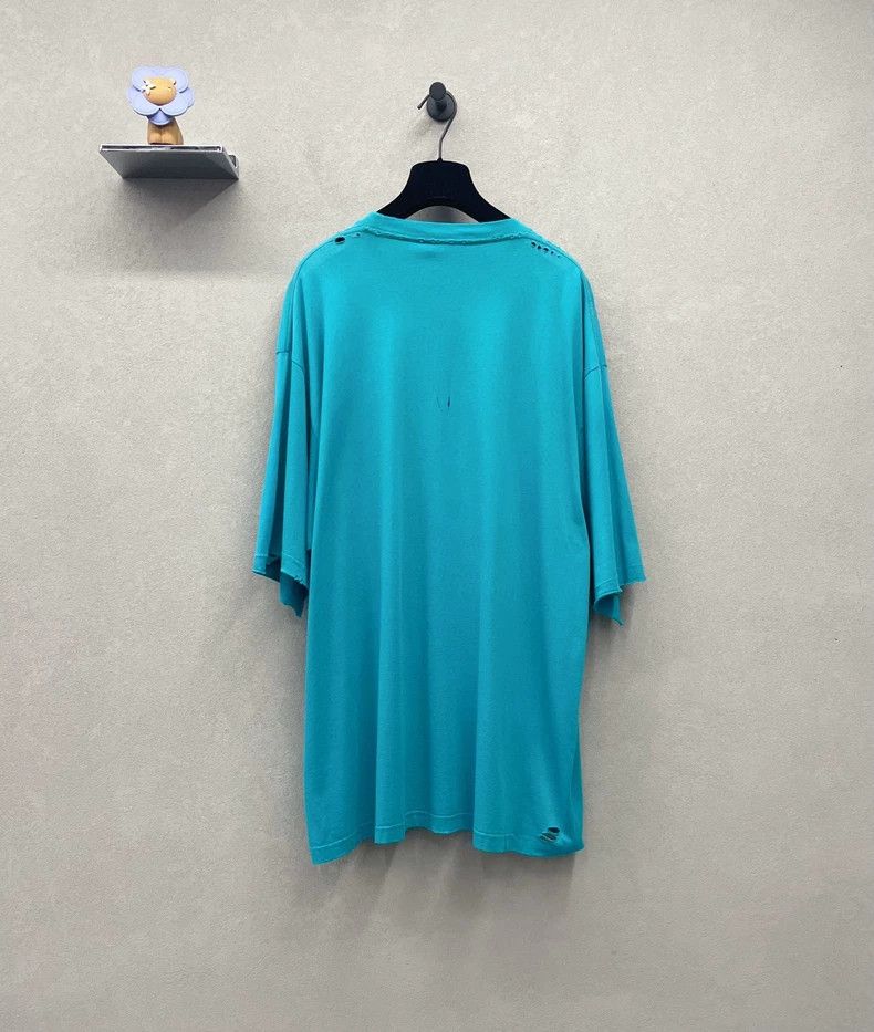 Balenciaga Balenciaga Teal Mosaic Distressed Short Sleeve Size US S / EU 44-46 / 1 - 2 Thumbnail