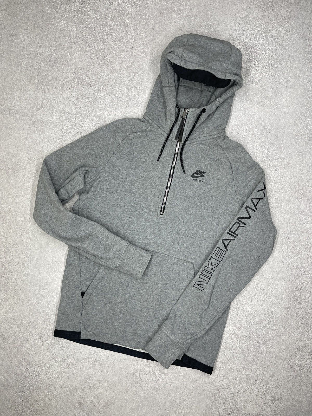 Nike Mens Nike Air Max Ninja Hoodie Grey Big Logo Drill ACG TECH Size US S / EU 44-46 / 1 - 1 Thumbnail