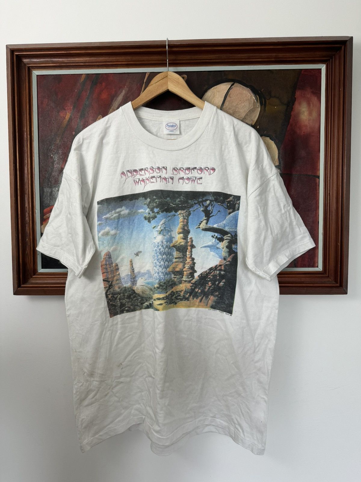 Band Tees Vtg 1989 80s ANDERSON BRUFORD WAKEMAN HOWE Band Rock Tee Size US L / EU 52-54 / 3 - 1 Thumbnail