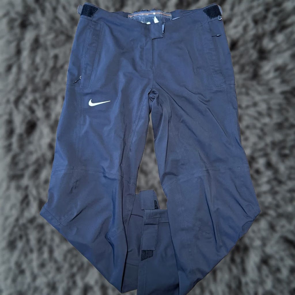 Nike VTG 90s NIKE Track Pants Mens XXL Black Nylon Zip Pockets Adjustable 920220 KL4 Size US 39 - 1 Thumbnail