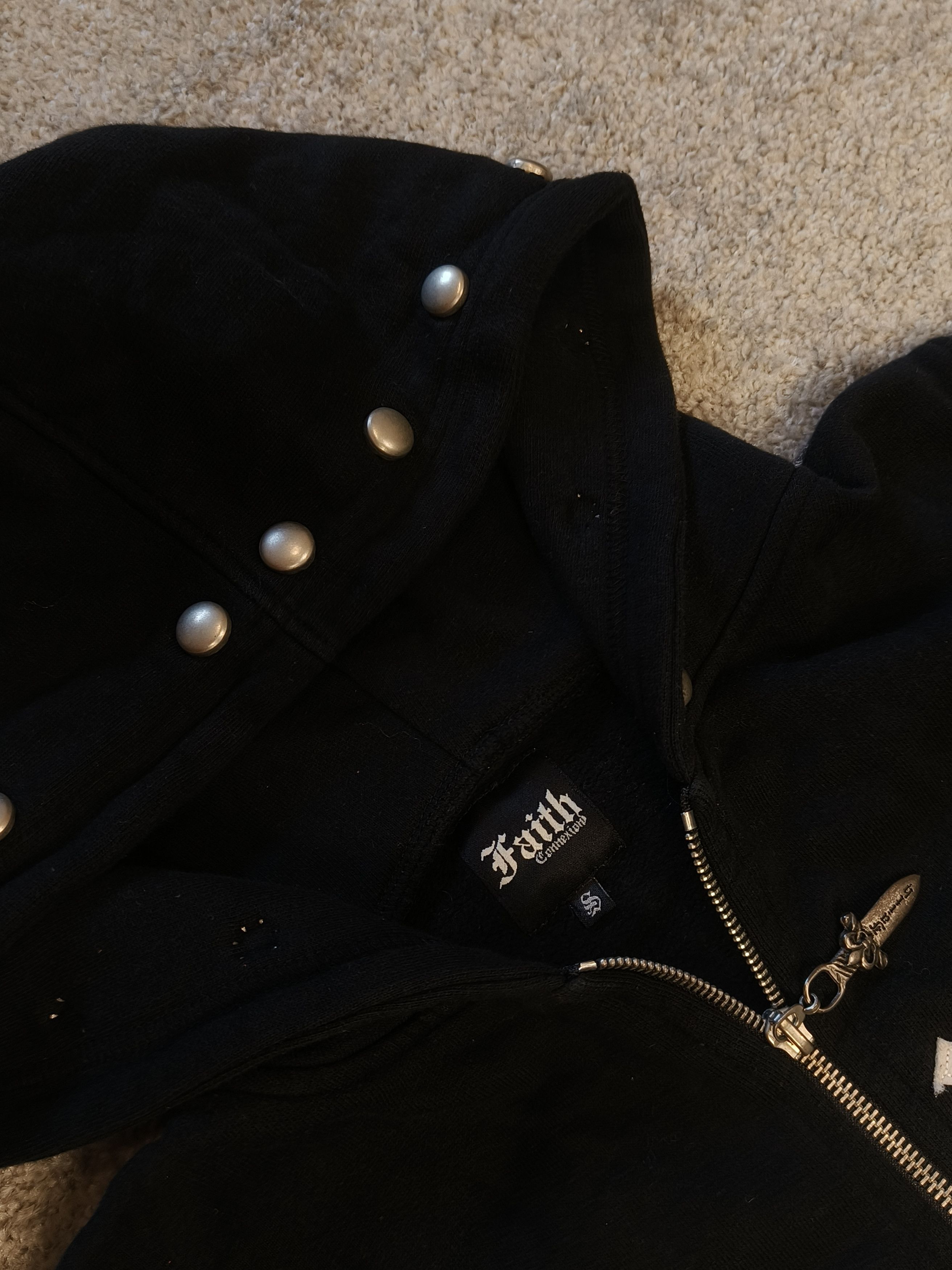 Faith Connexion Faith Connexion Chrome Hearts Style Gothic Studded Hoodie Size XXS / US 00 / IT 34 - 5 Thumbnail