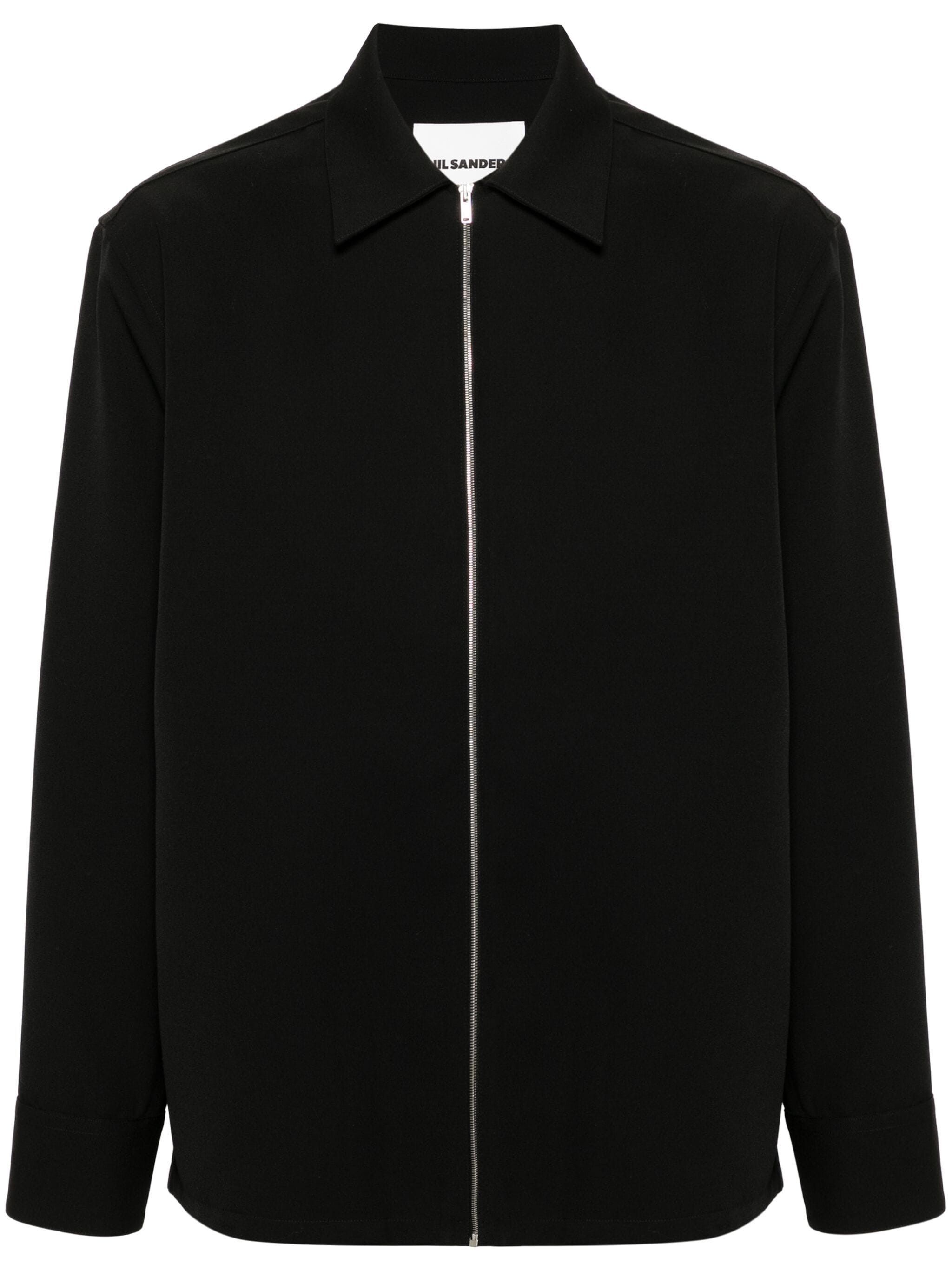 Jil Sander o1s22i1n1024 Zippered Overshirt in Black Size US M / EU 48-50 / 2 - 1 Thumbnail