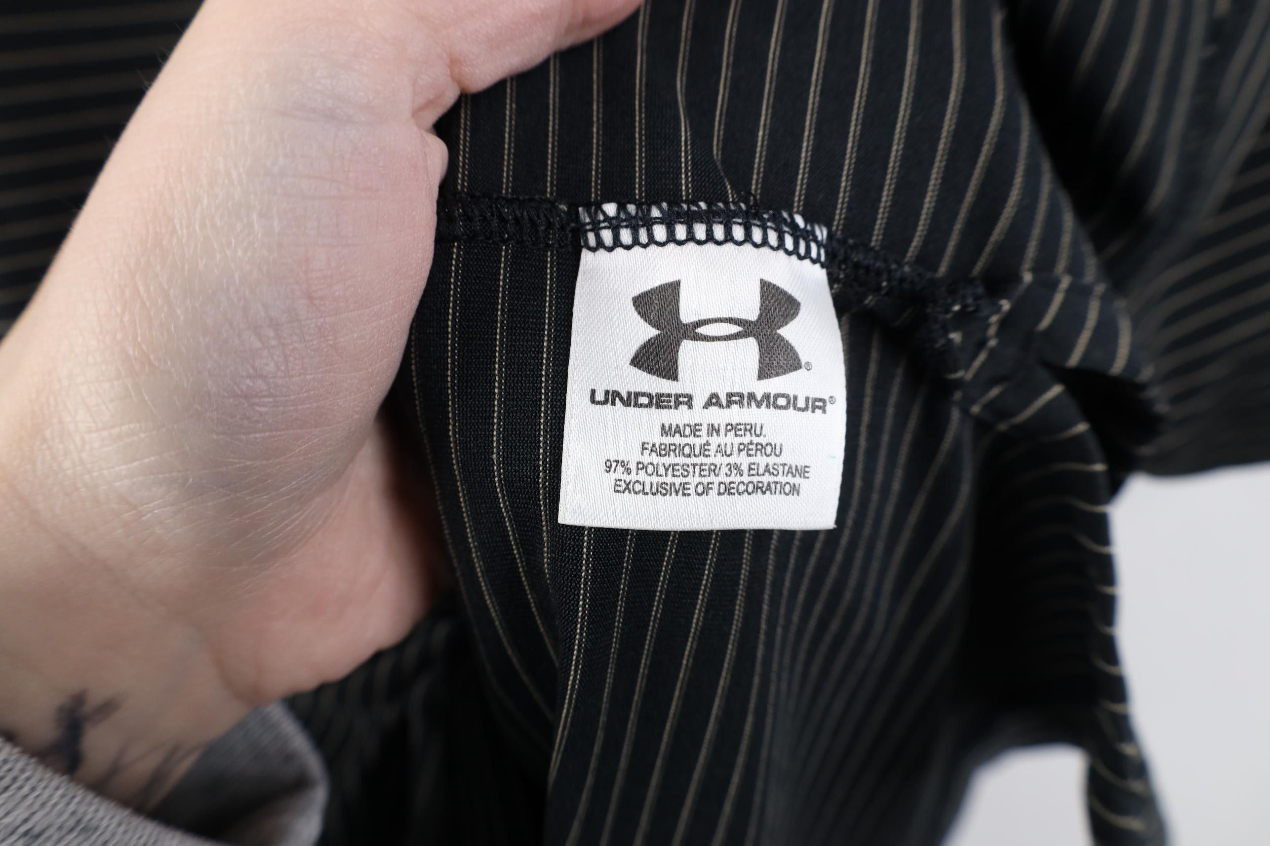 Under Armour Under Armour Pinstriped Collared Golfing Polo Shirt Black Size US XL / EU 56 / 4 - 8 Thumbnail
