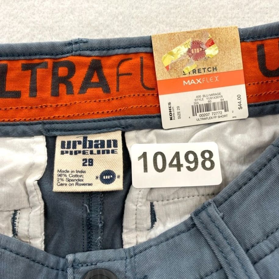 Vintage Urban Pipeline Shorts Mens 29 Blue Flat Front Chino Short 11" MaxFlex Navy NWT Size US 29 - 4 Thumbnail