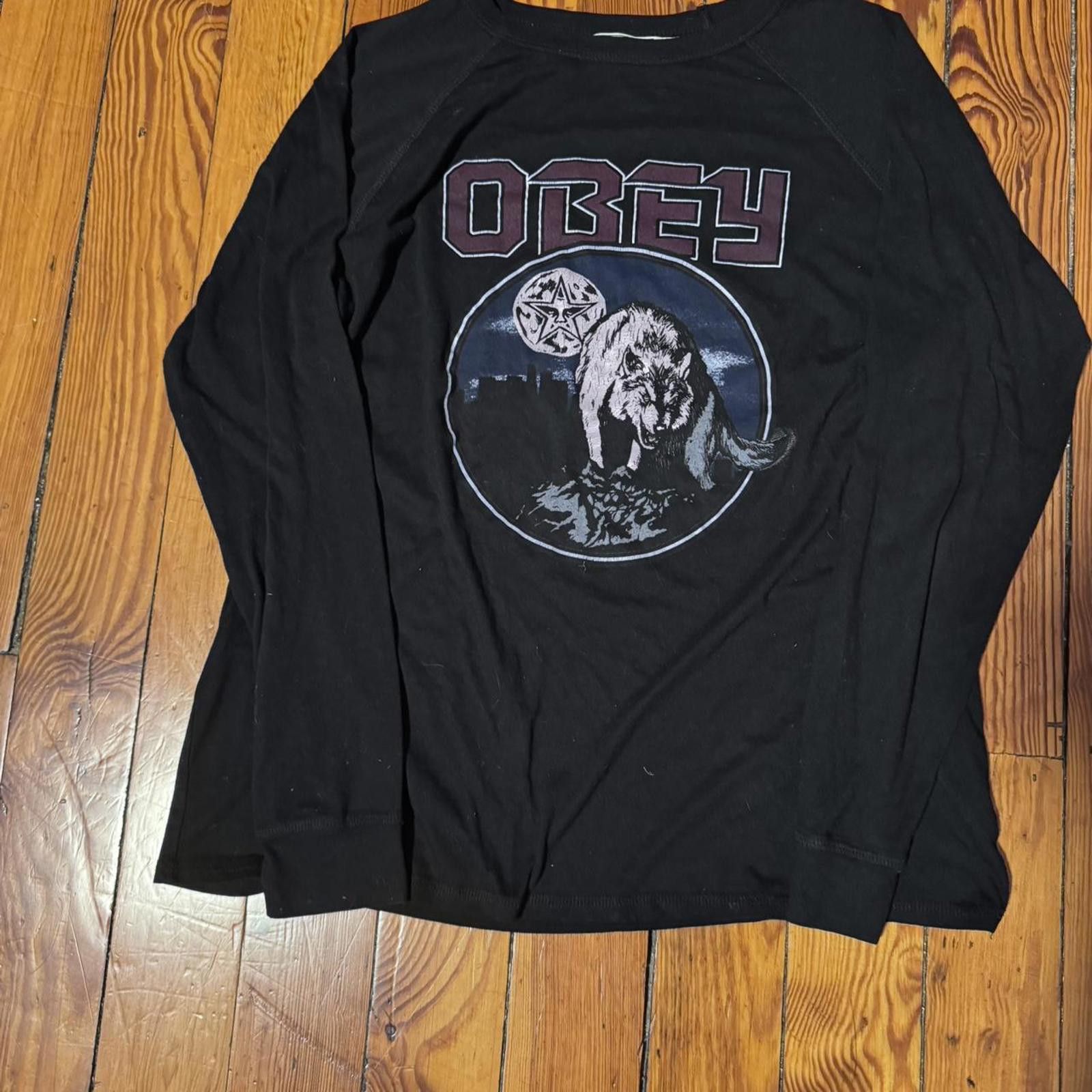 Obey Vintage Obey black long sleeve shirt Size L / US 10 / IT 46 - 1 Thumbnail