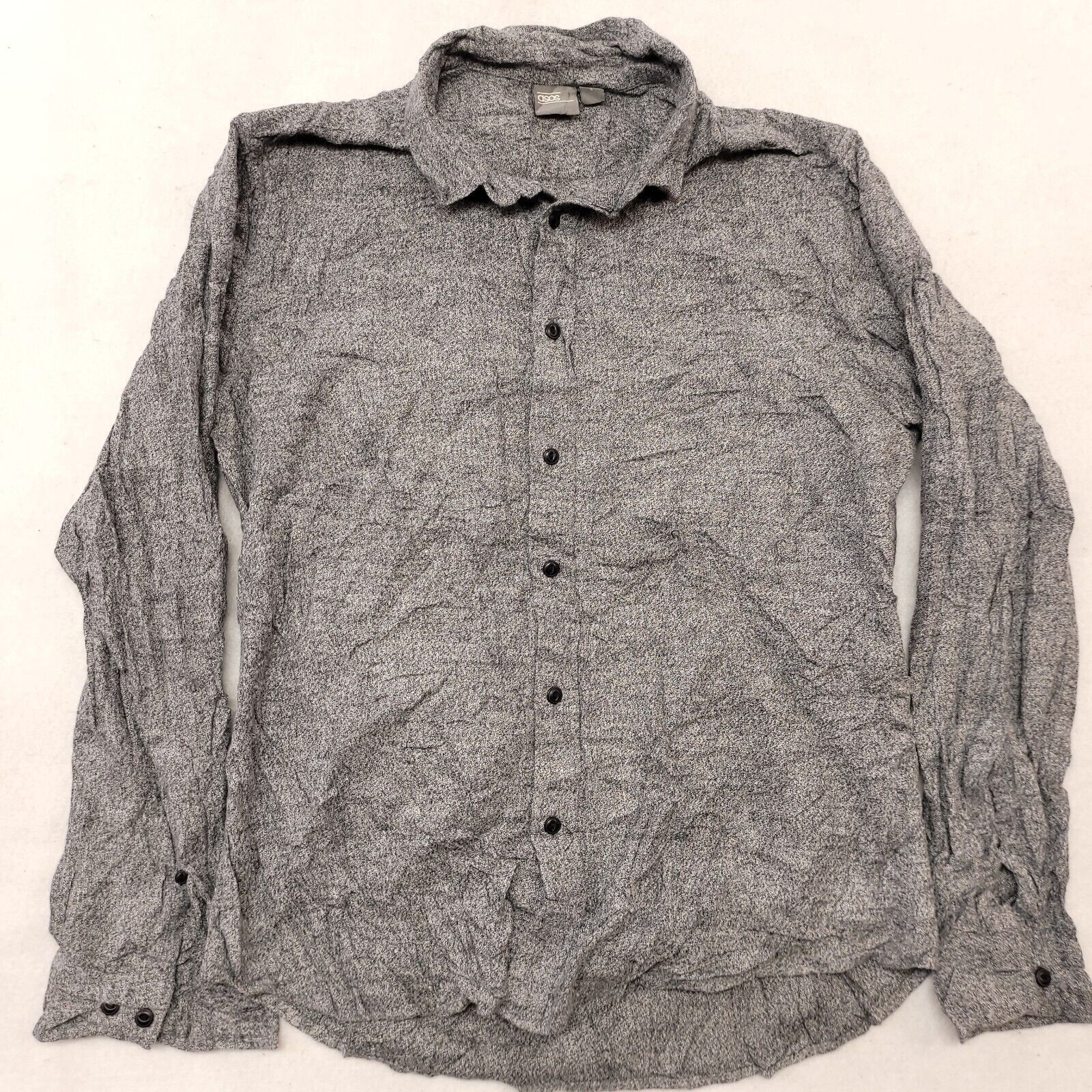 Asos ASOS Flannel Casual Button Up Shirt Mens Size Large L Gray Size US L / EU 52-54 / 3 - 2 Thumbnail