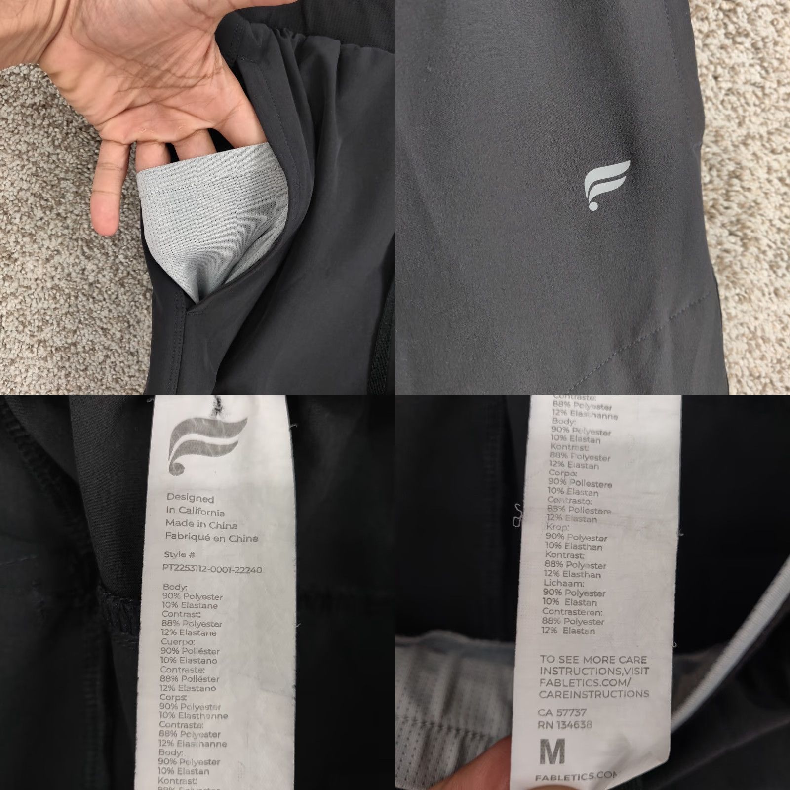 Fabletics Fabletics Jogger Pants Men M Black Athletic Drawstring Pockets" Size US 31 - 8 Thumbnail