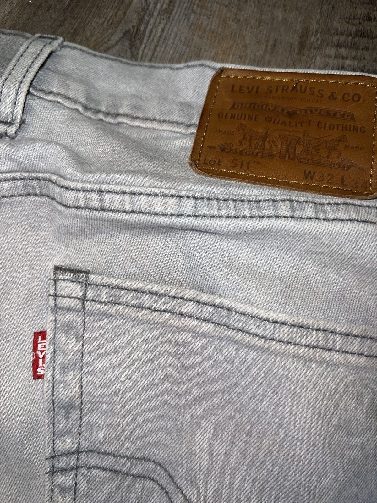 Levi's Vintage Clothing Levi’s 511 Capital E Leather Back Tag🔥 Size US 32 / EU 48 - 3 Thumbnail