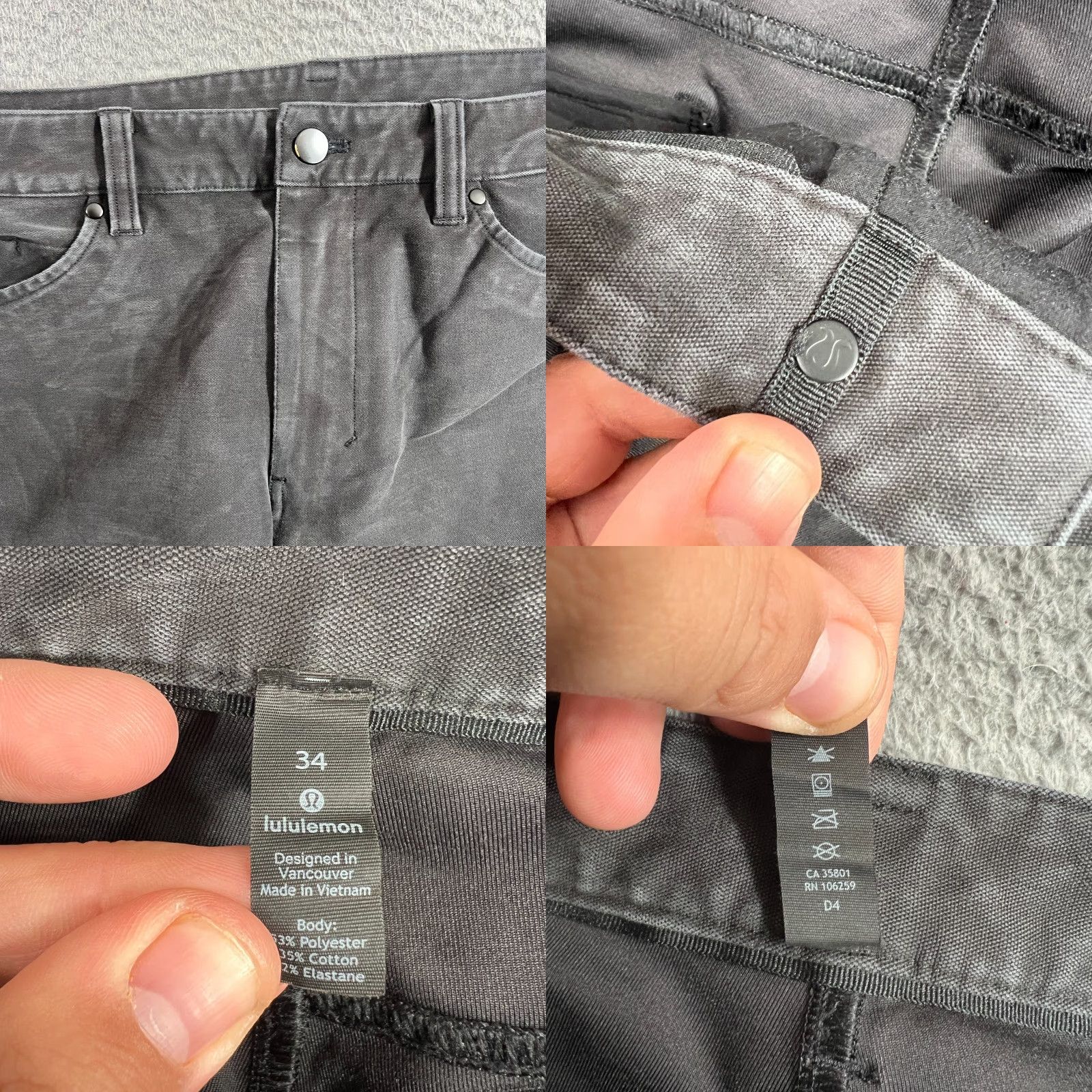 Lululemon VINTAGE Lululemon Slim Fit Chino Pants Men 34 Black Casual Travel Workwear Cotton 2010s Size US 34 / EU 50 - 8 Thumbnail