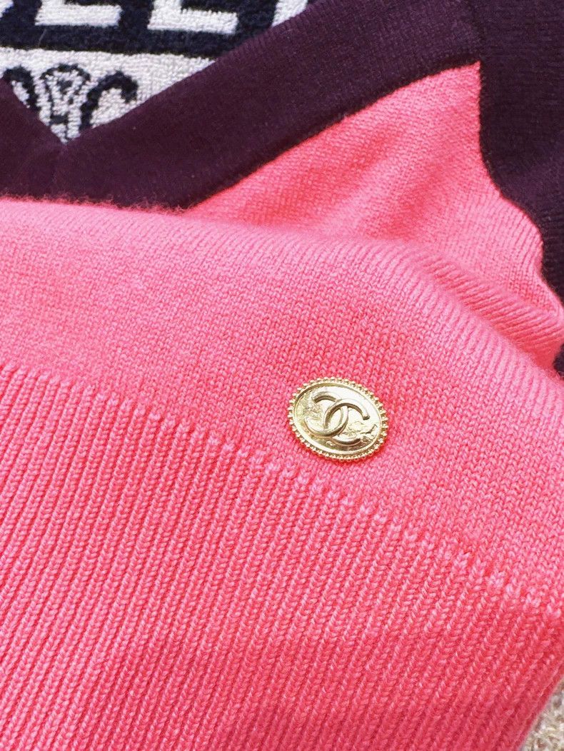 Chanel Chanel 20A Kangpeng Street Pink Patch Brown Edge Long Slee Size XS / US 0-2 / IT 36-38 - 3 Thumbnail