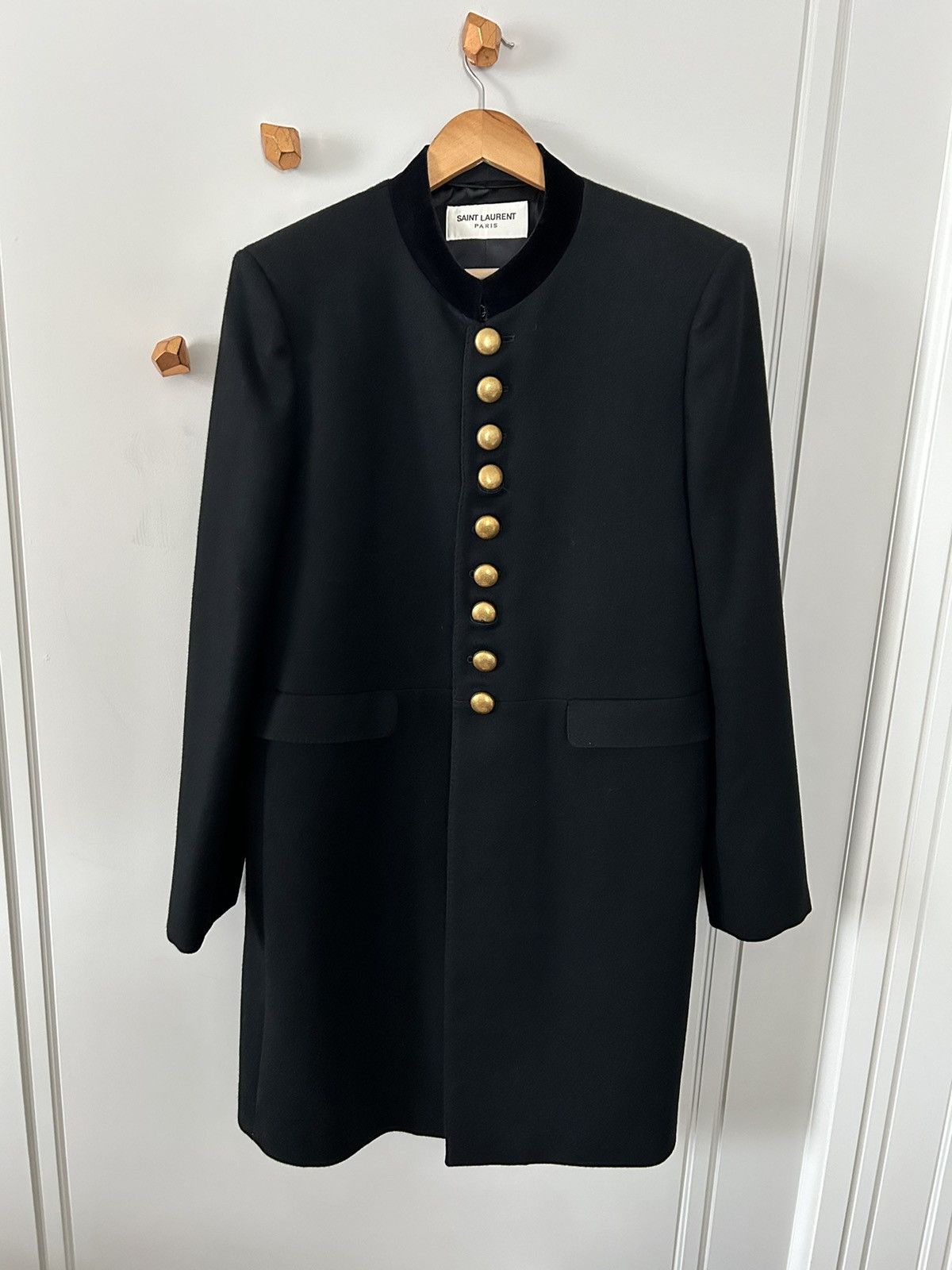 Saint Laurent Paris Saint Laurent HEDI SLIMANE Officer Long Coat size 52 Size US L / EU 52-54 / 3 - 1 Thumbnail