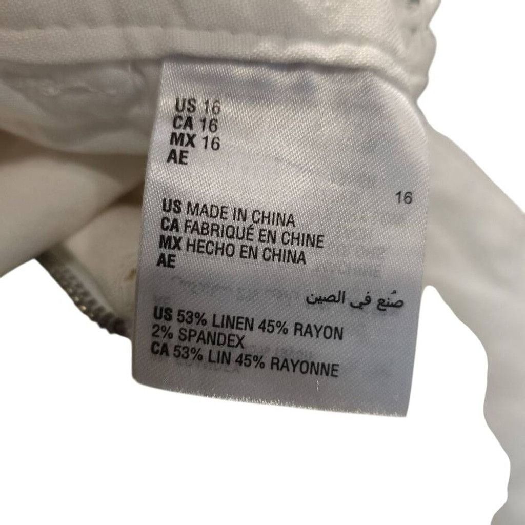 I.N.C INC. LinenRayon Capri Zipper Front, Frayed Hem & waist Size 38" / US 16 / IT 52 - 7 Thumbnail