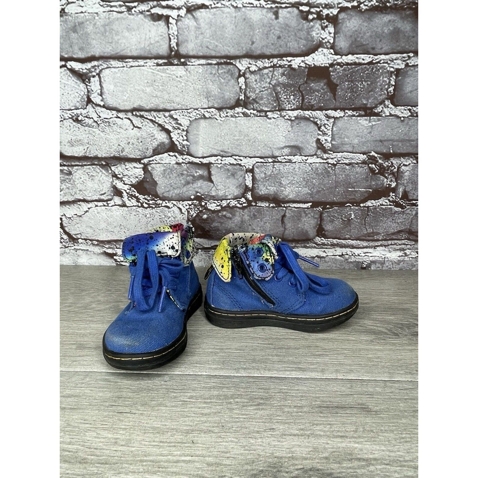 Dr. Martens DR MARTENS BLUE CANVAS Clover Fold Down BOOTS YOUTH AIR WALK Size US 6.5 / IT 36.5 - 11 Thumbnail