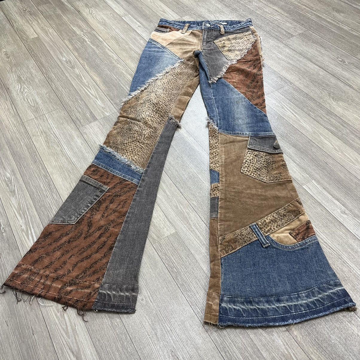 If Six Was Nine × Japanese Brand × Le Grande Bleu (L.G.B.) RARE🔥 XChromosomeinX Patchworked Leopard Denim Flare Jeans Size US 26 / EU 42 - 10 Thumbnail