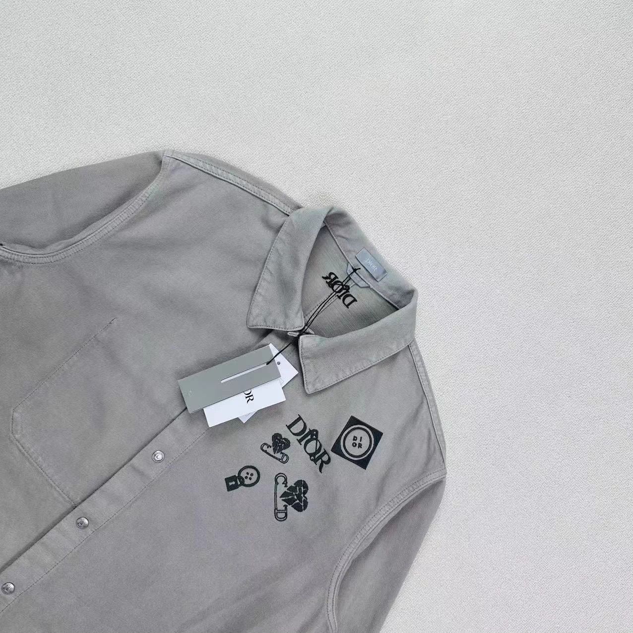 Dior DIOR Embroidered Logo Denim Shirt Jacket 52 Size US L / EU 52-54 / 3 - 3 Thumbnail