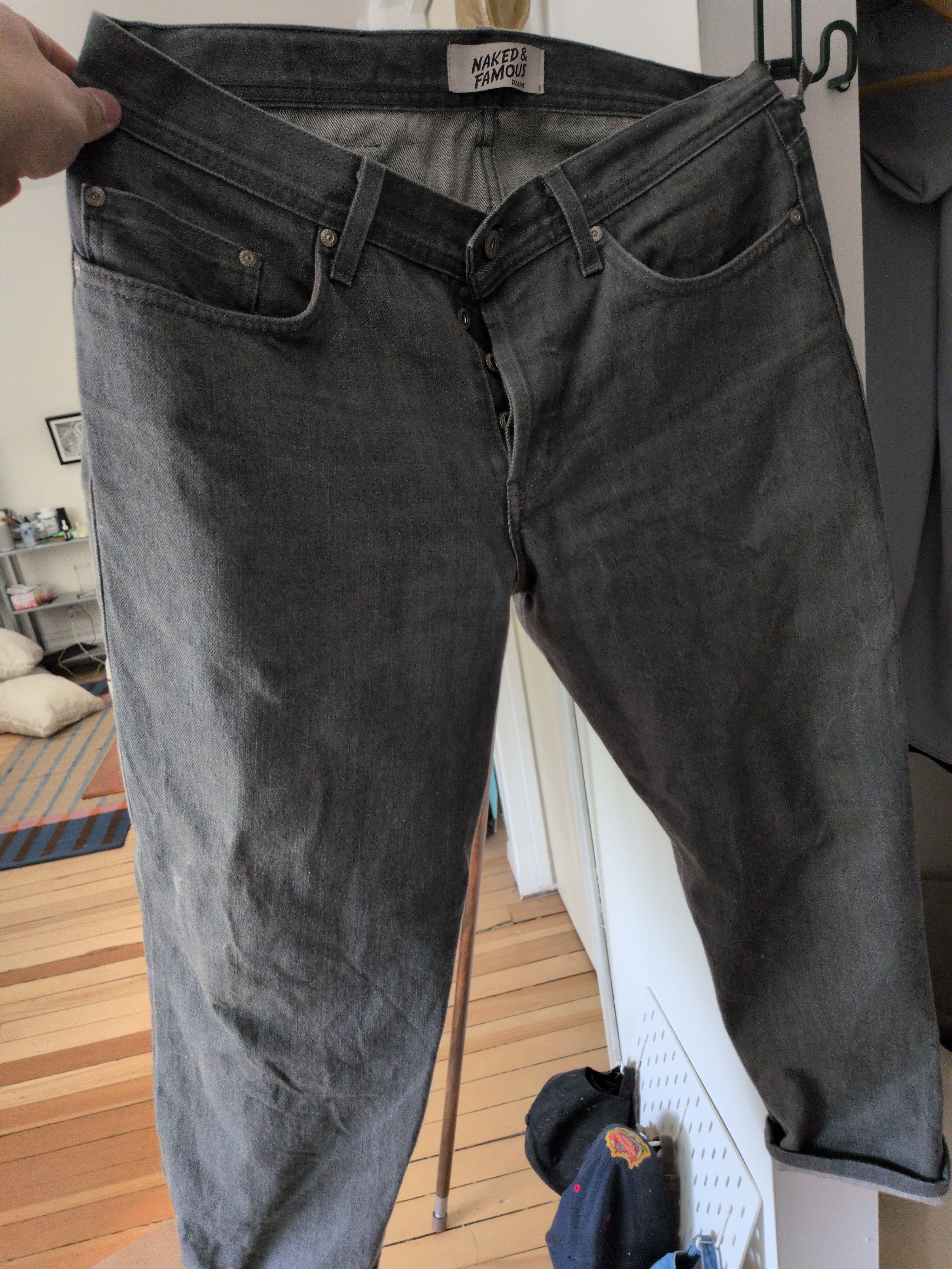 Naked & Famous Weird Guy Grey Selvedge Size US 34 / EU 50 - 1 Thumbnail