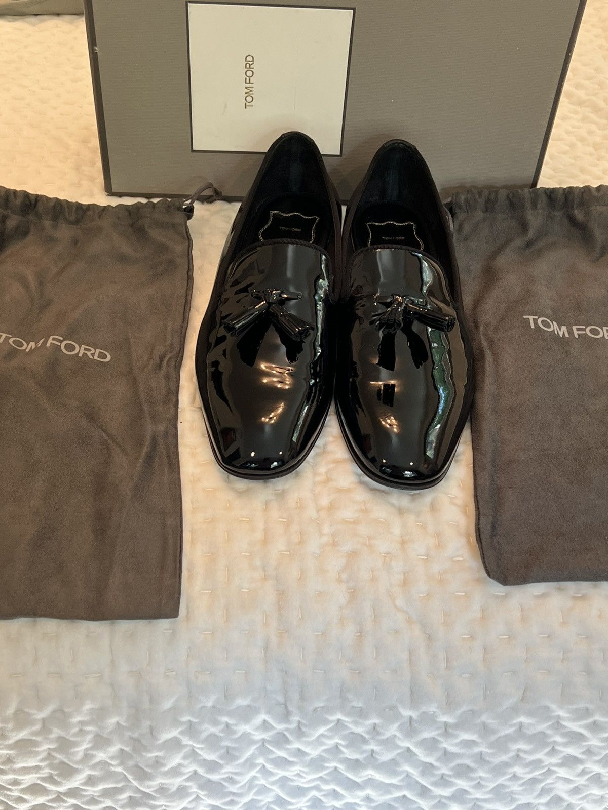 Tom Ford patent leather Slip On Tuxedo shoes
