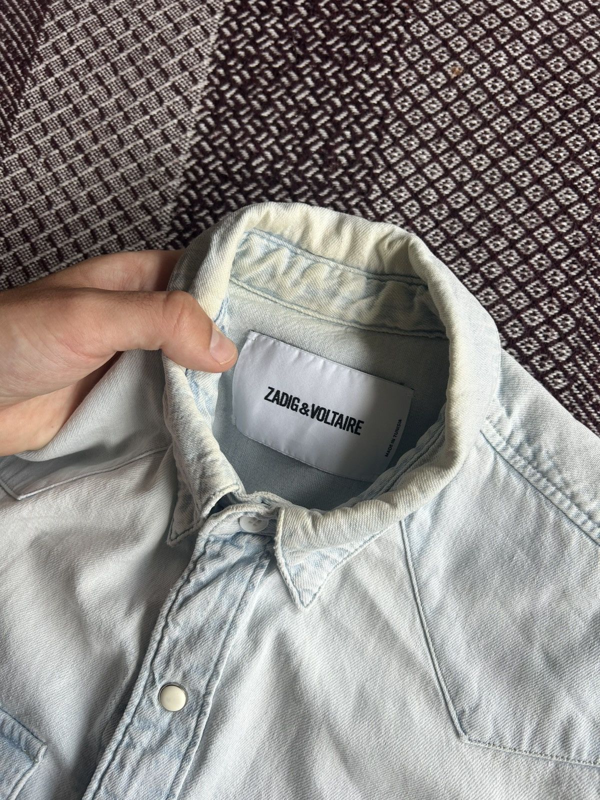 Zadig & Voltaire Zadig & Voltaire Denim Bleached Shirt Distressed Hype Size M Size US M / EU 48-50 / 2 - 7 Thumbnail